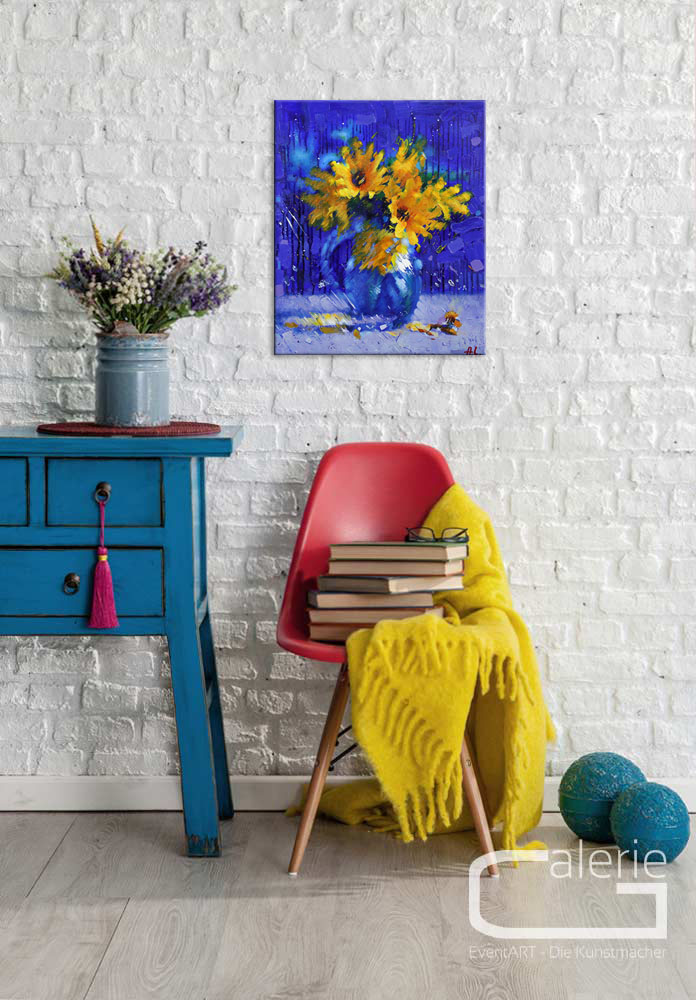 Acrylmalerei Bilder von Andy Larrett: "Herbstliche Blumen"
