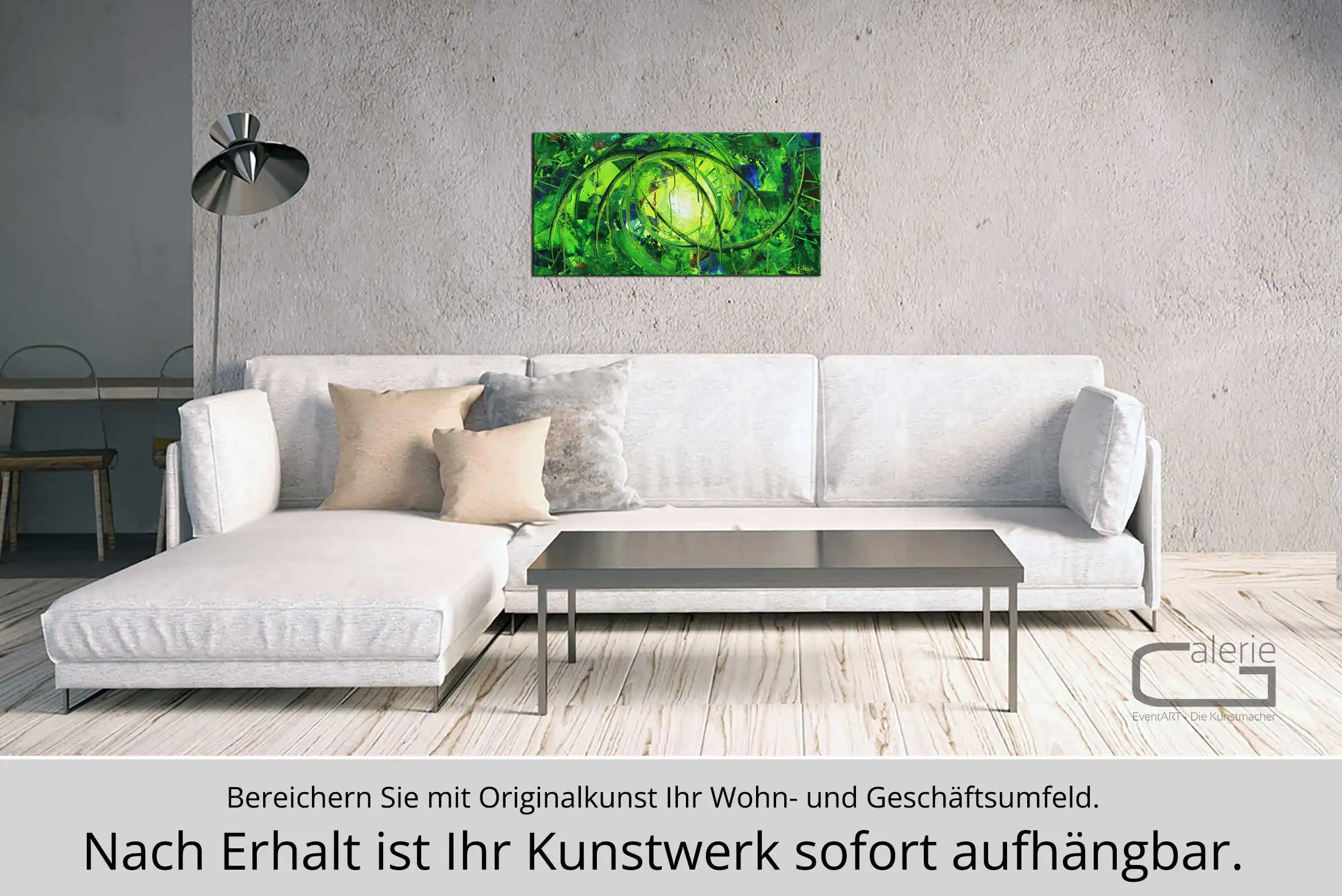Abstraktes Originalgemälde: "Tor zum Grün VII", R. König, Unikat
