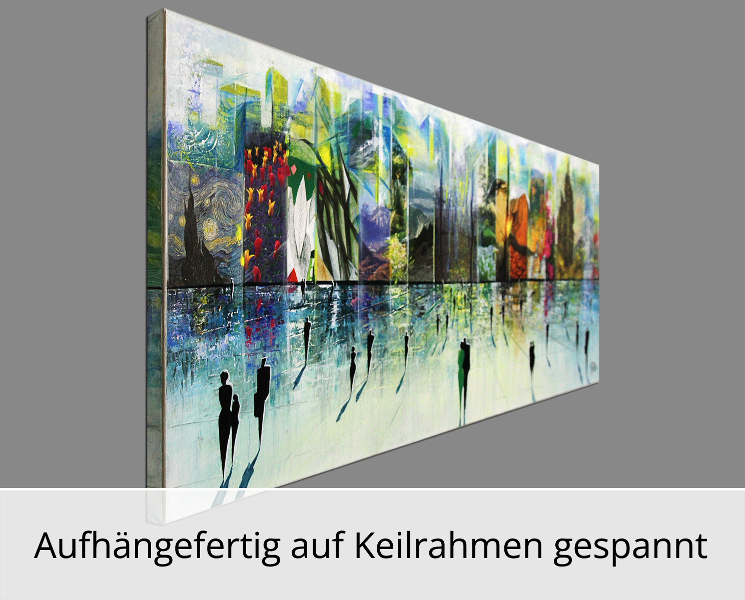 Unikat, modernes Gemälde, K. Namazi: Naturstadt VI, Original