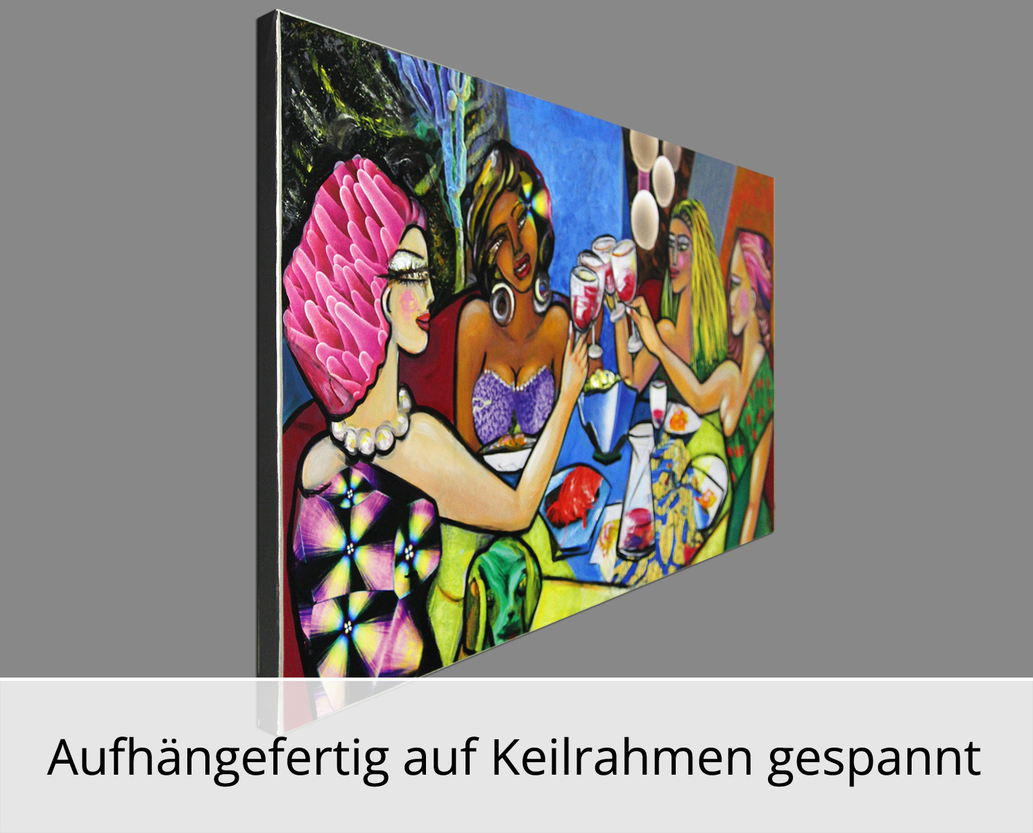 Unikat, modernes Gemälde, K. Namazi: "Frauenabend II", Original