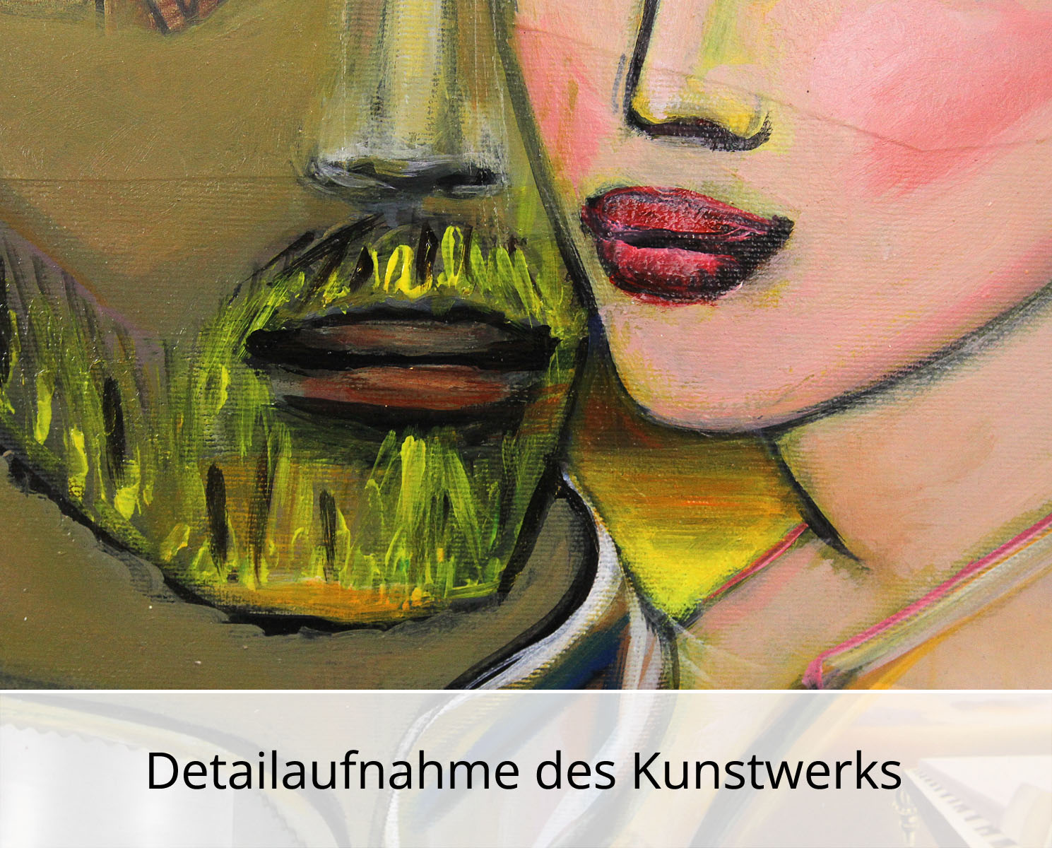 Unikat, modernes Gemälde, K. Namazi: "Surreales Paar I", Original