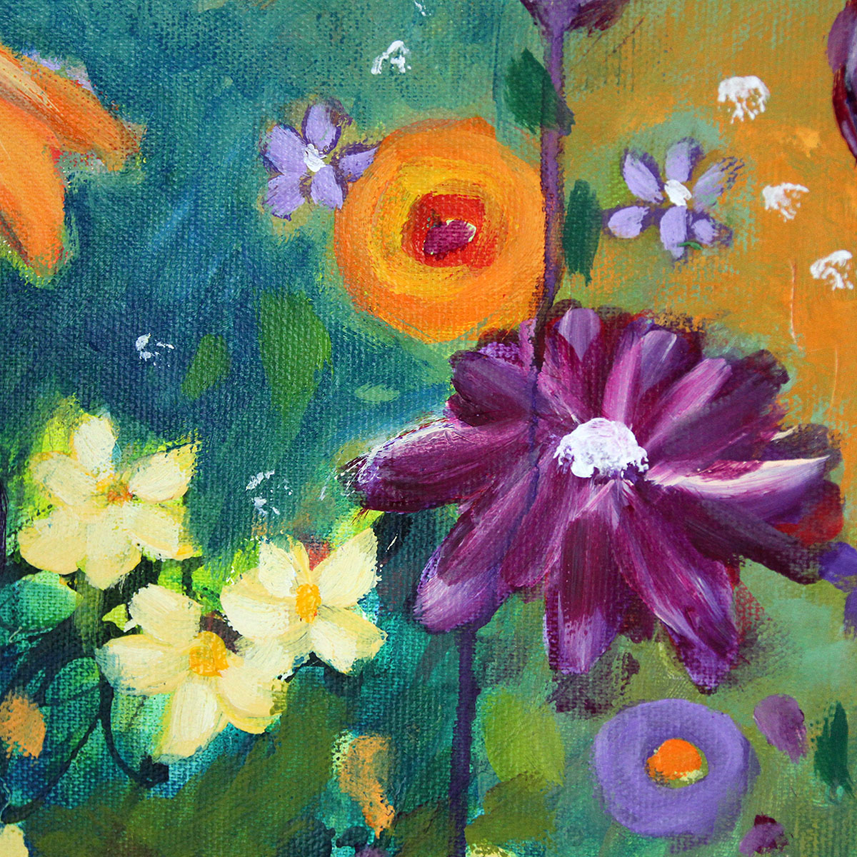 Acrylbilder, Maya: "Sommerblumen"