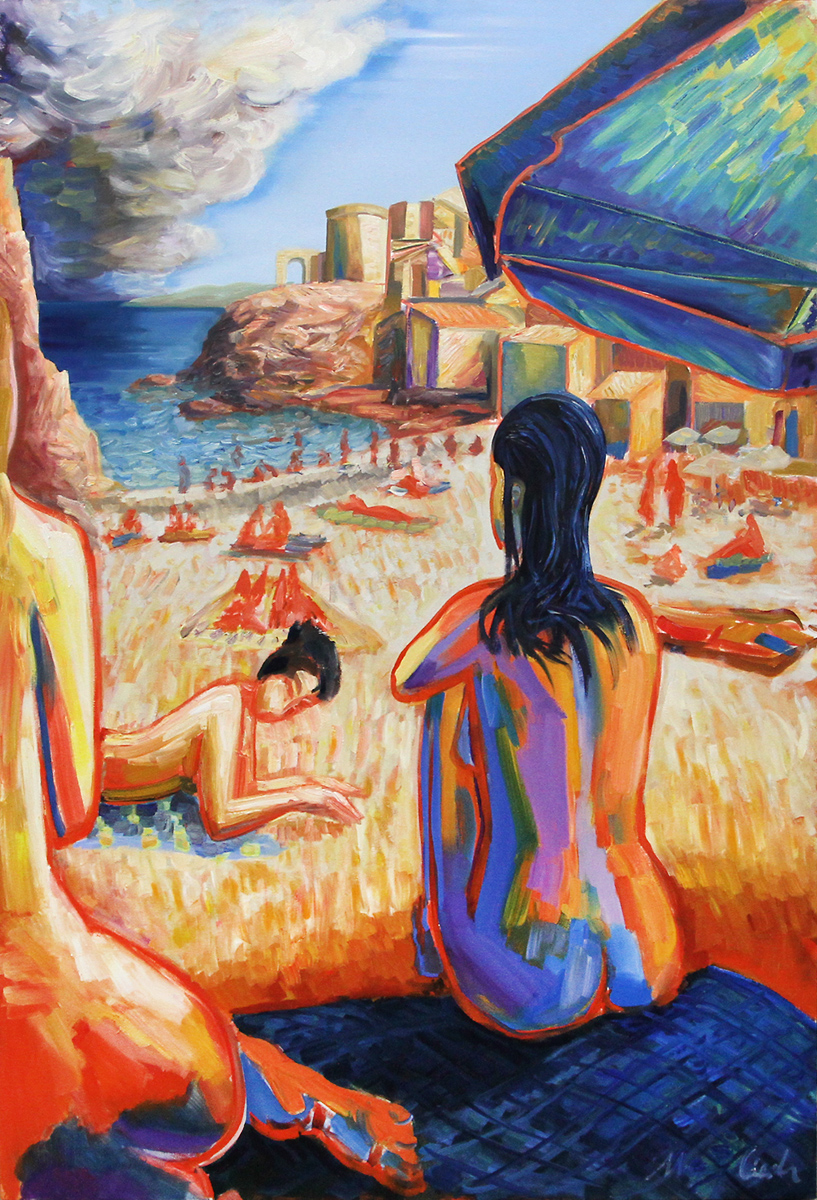 M. Cieśla: "Die Küste, inspiriert von Italien", Original, Expressionistisches Ölgemälde (