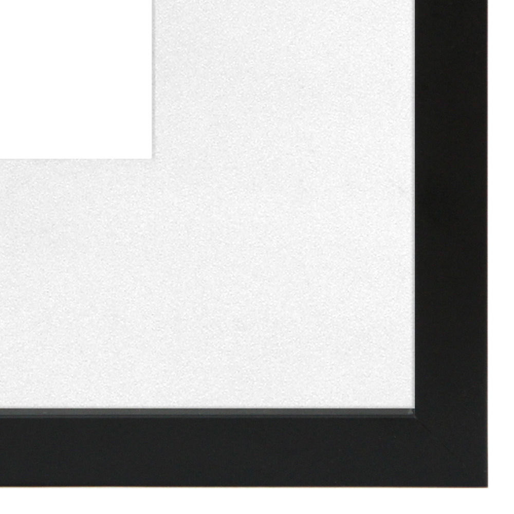 Premium Bilderrahmen, schwarz, M1525A12-pp6000, inkl. entspiegeltem Museumsglas & Passepartout/weiß