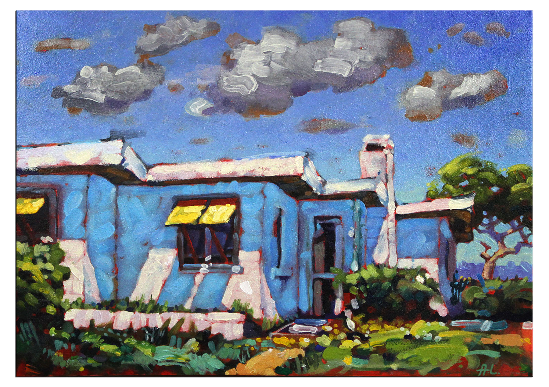 Acrylmalerei Bilder von Andy Larrett: "Ein Gartenhaus"