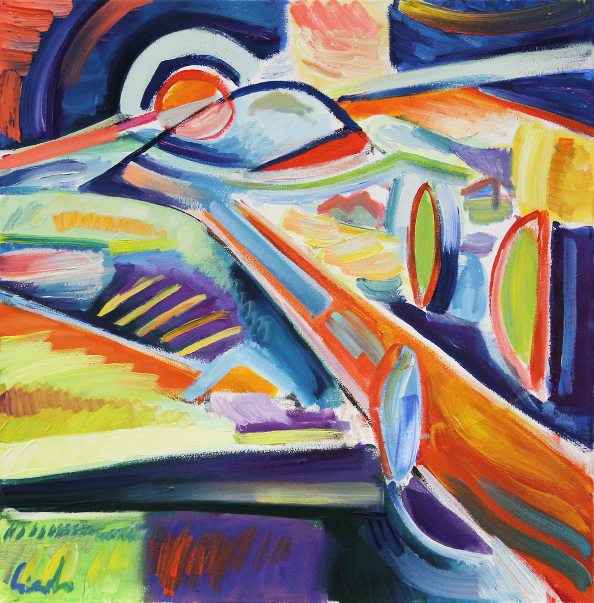 M. Cieśla: "Toskana, abstrakte Formen II", Original/Unikat, Expressionistisches Ölgemälde (A)