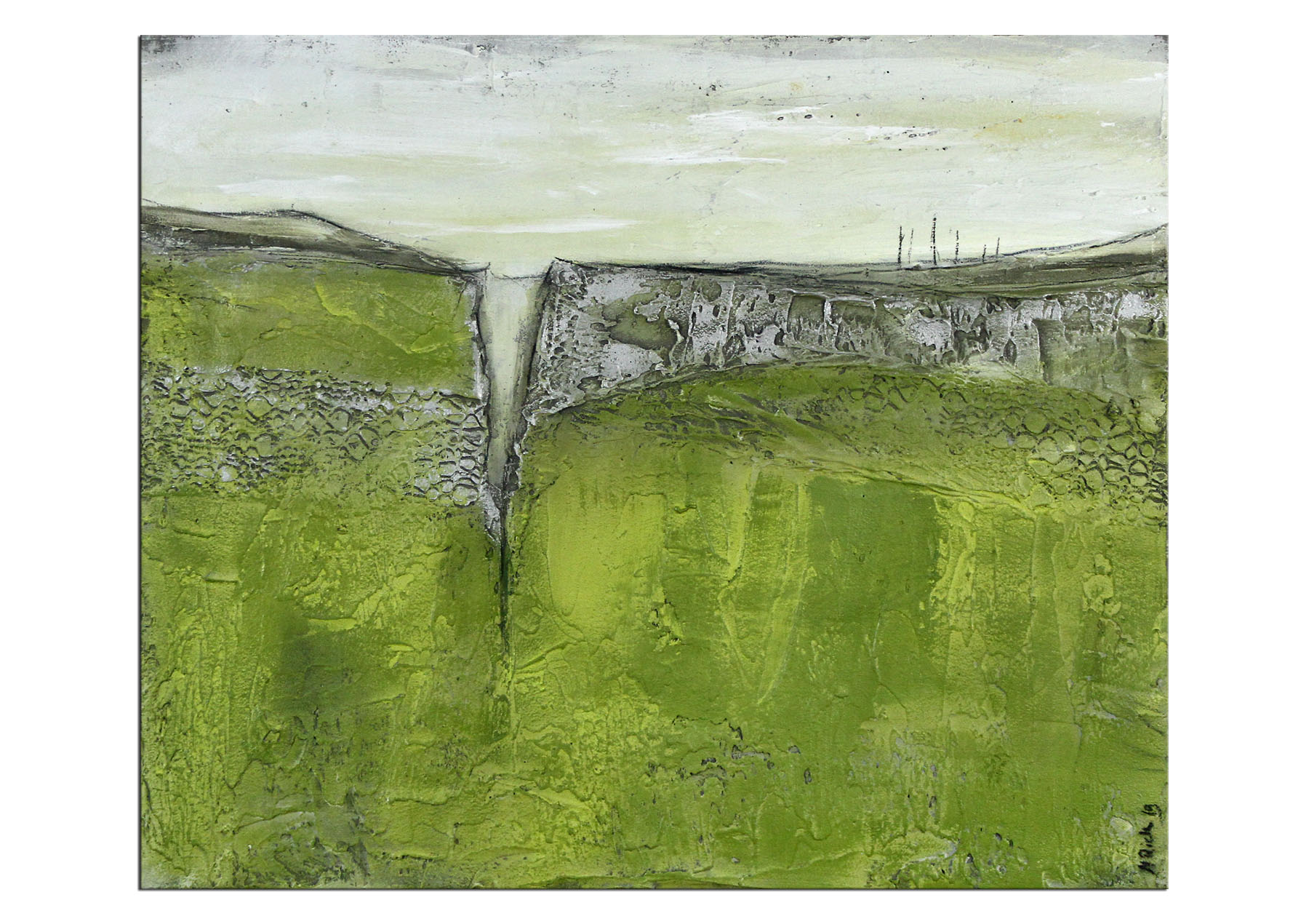 Abstrakte Acrylmalerei, M.Rick: "Landscape grün" (A)