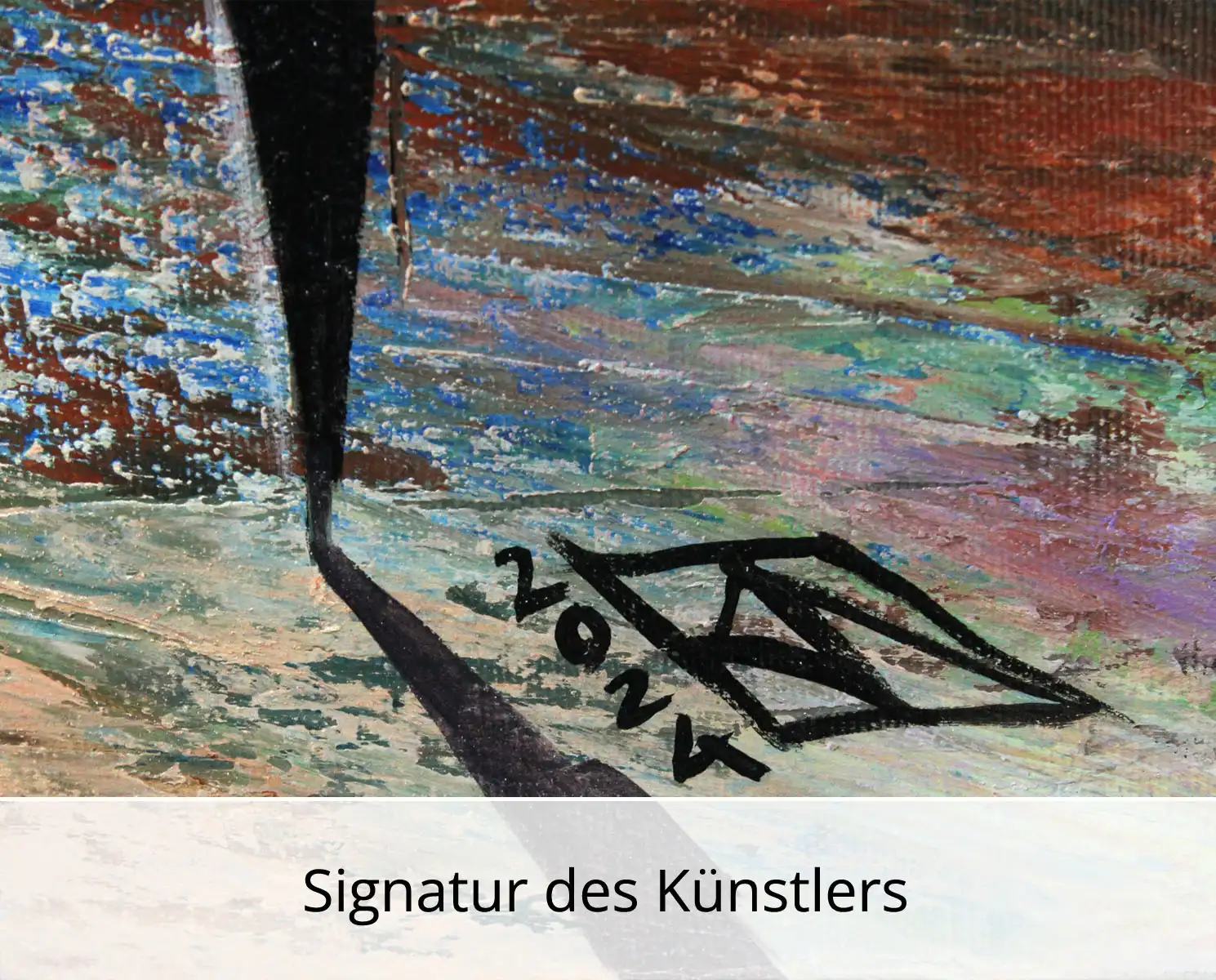 Unikat, modernes Gemälde, K. Namazi: "Naturstadt VII", Original