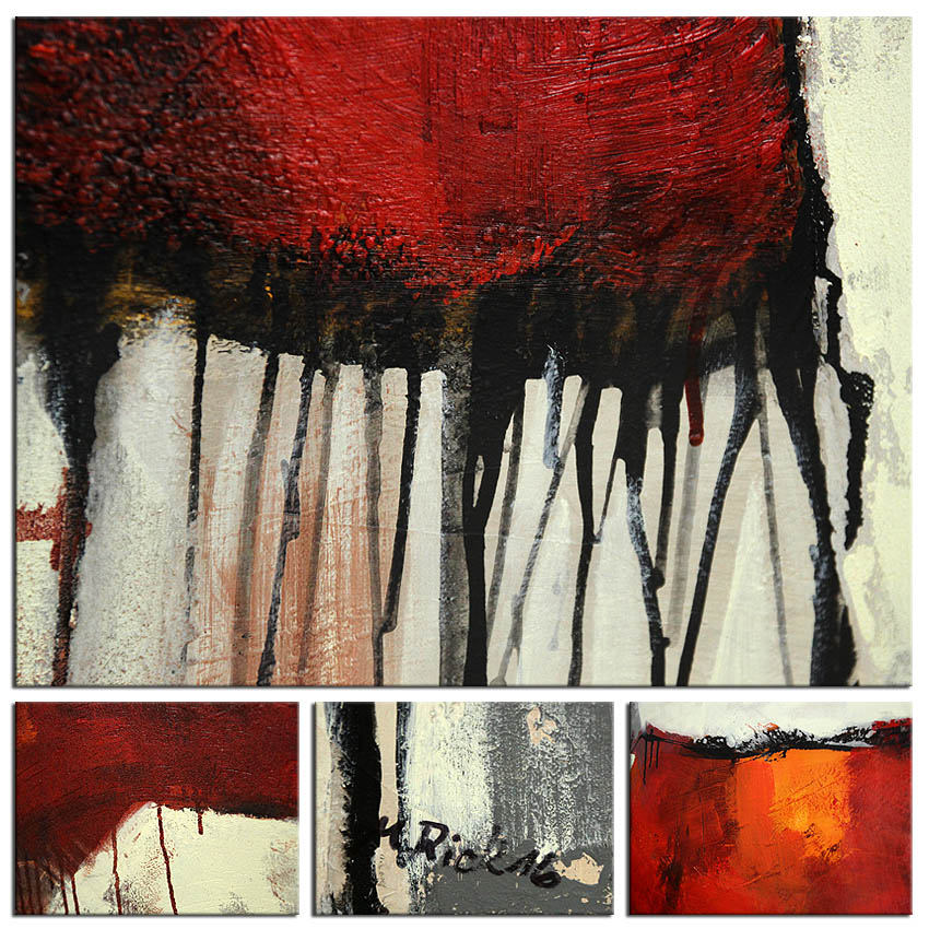 Abstrakte Acrylmalerei, M.Rick: "RED FIELD" (ri)