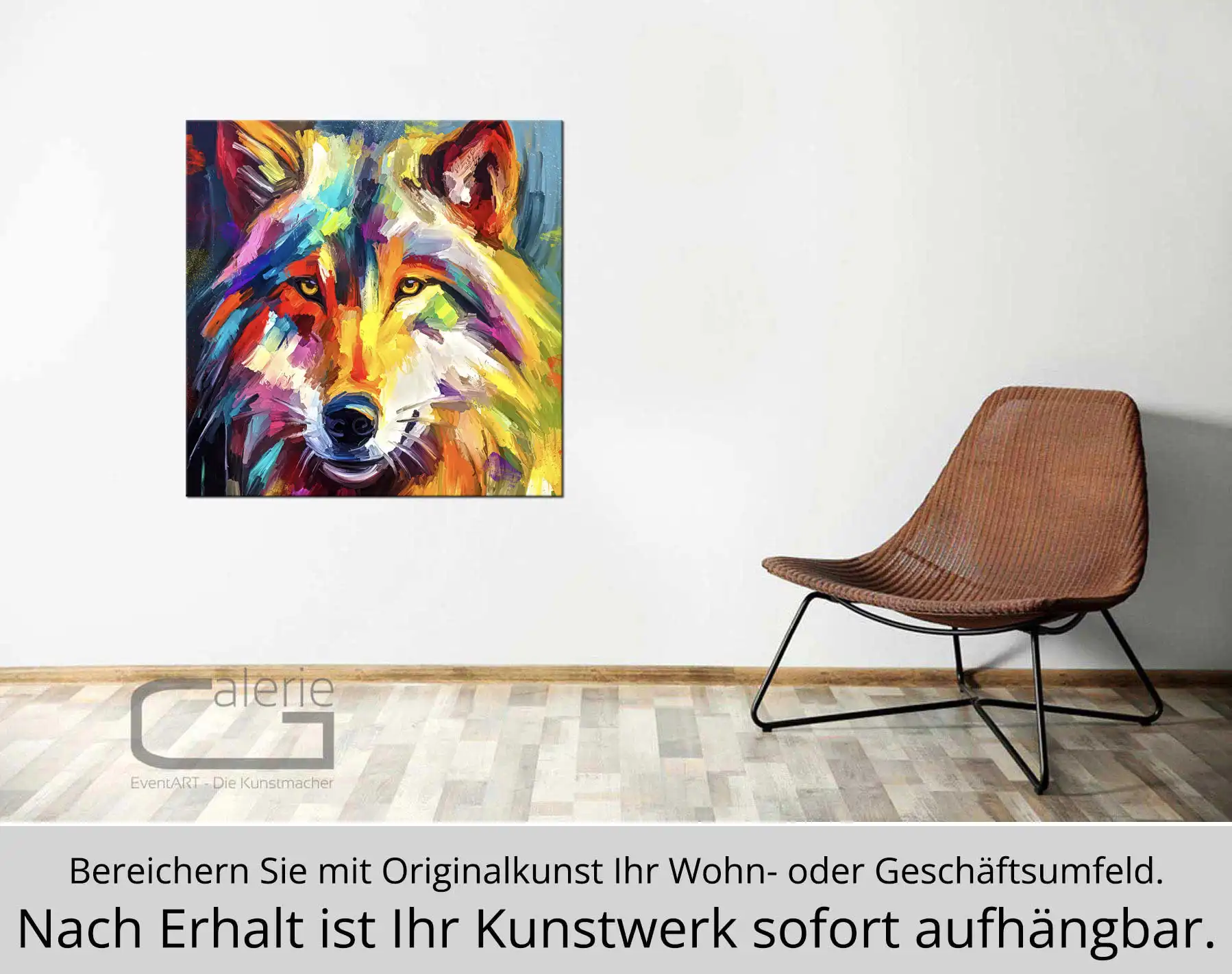 Moderne Pop Art: "Wolf", H. Mühlbauer-Gardemin, Original/serielles Unikat