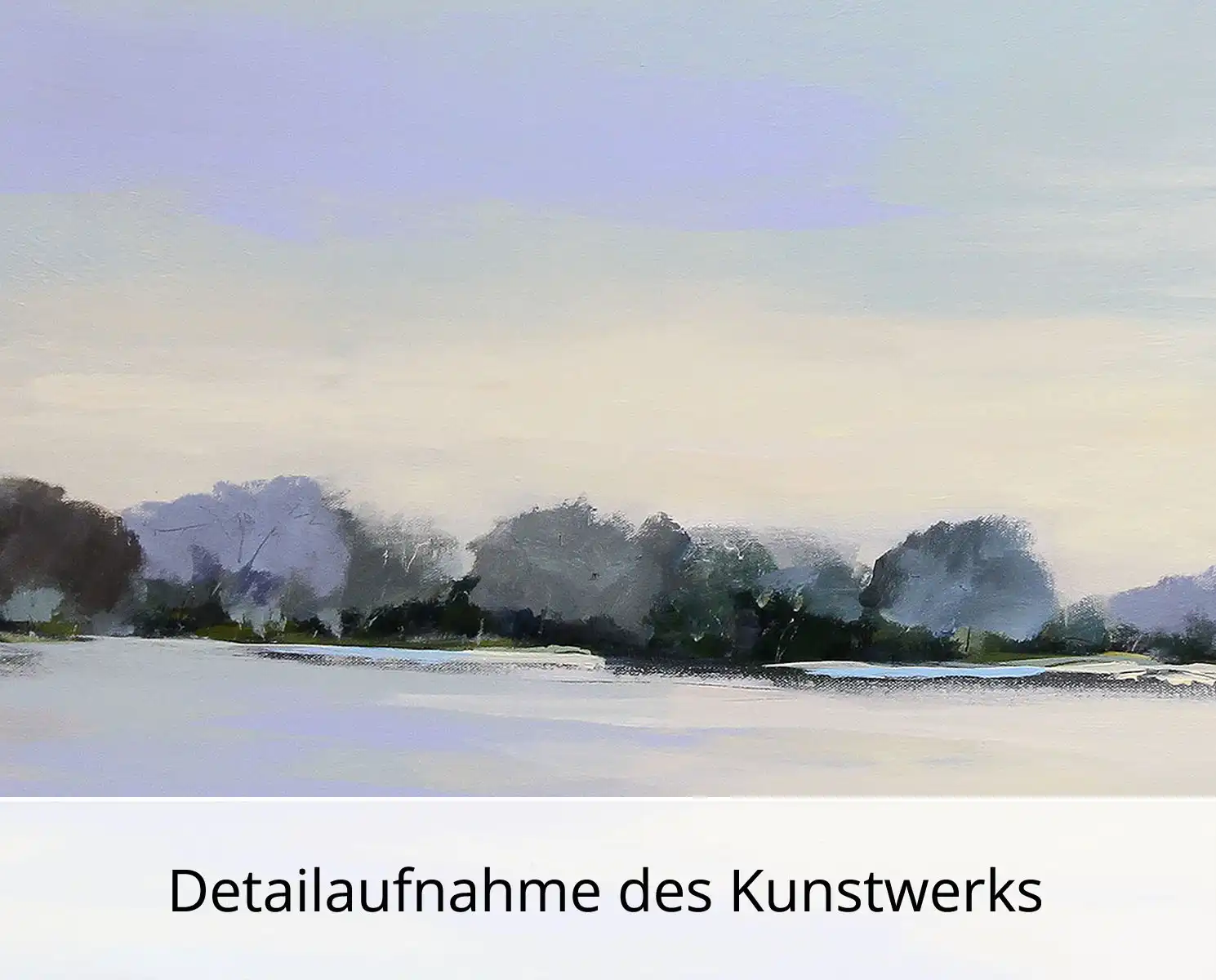 M. Kühne: "Flussufer im Winter", Edition, signierter Kunstdruck, Nr. 1/100