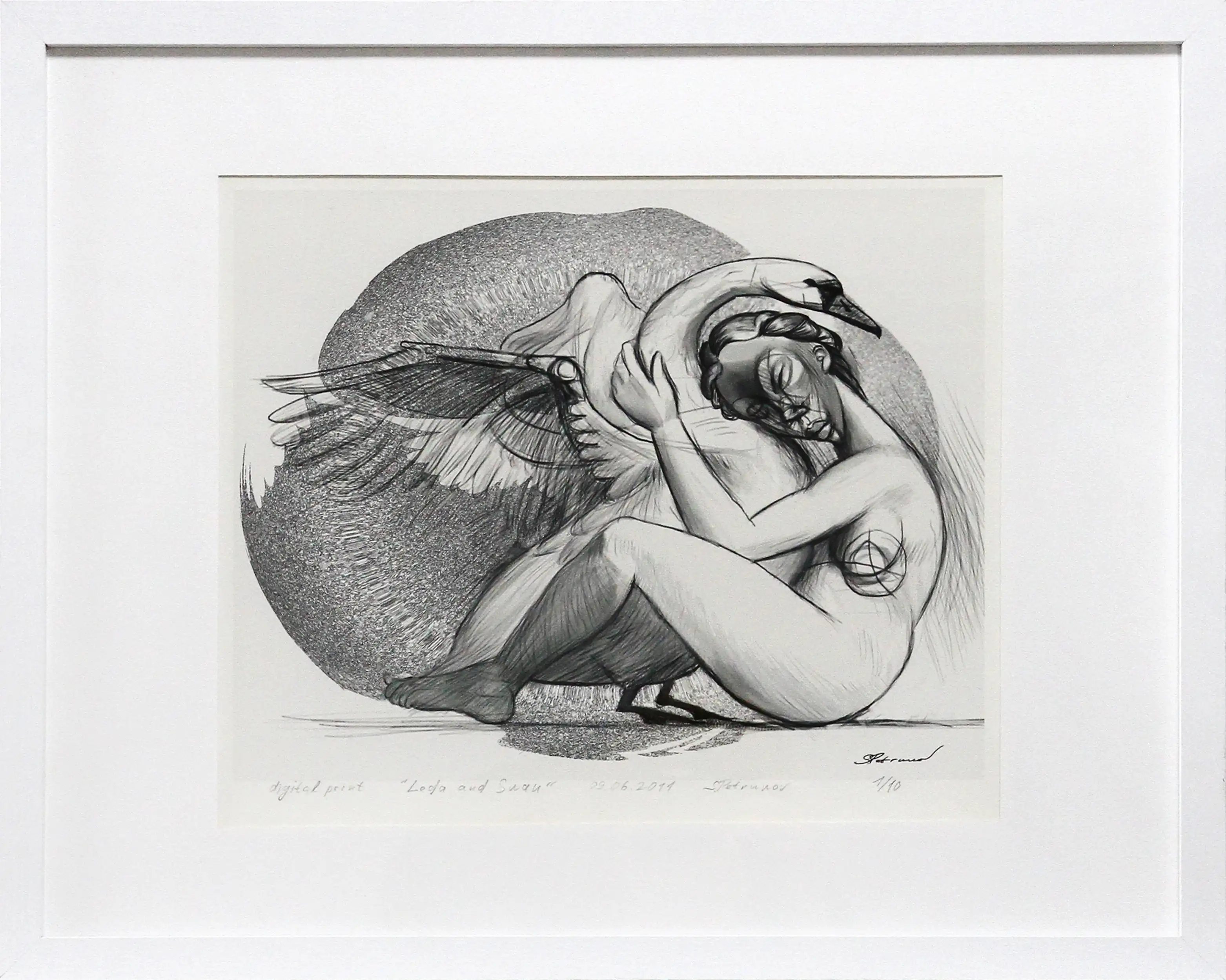 S. Petrunov: "Leda and the swan", limitierter Kunstdruck