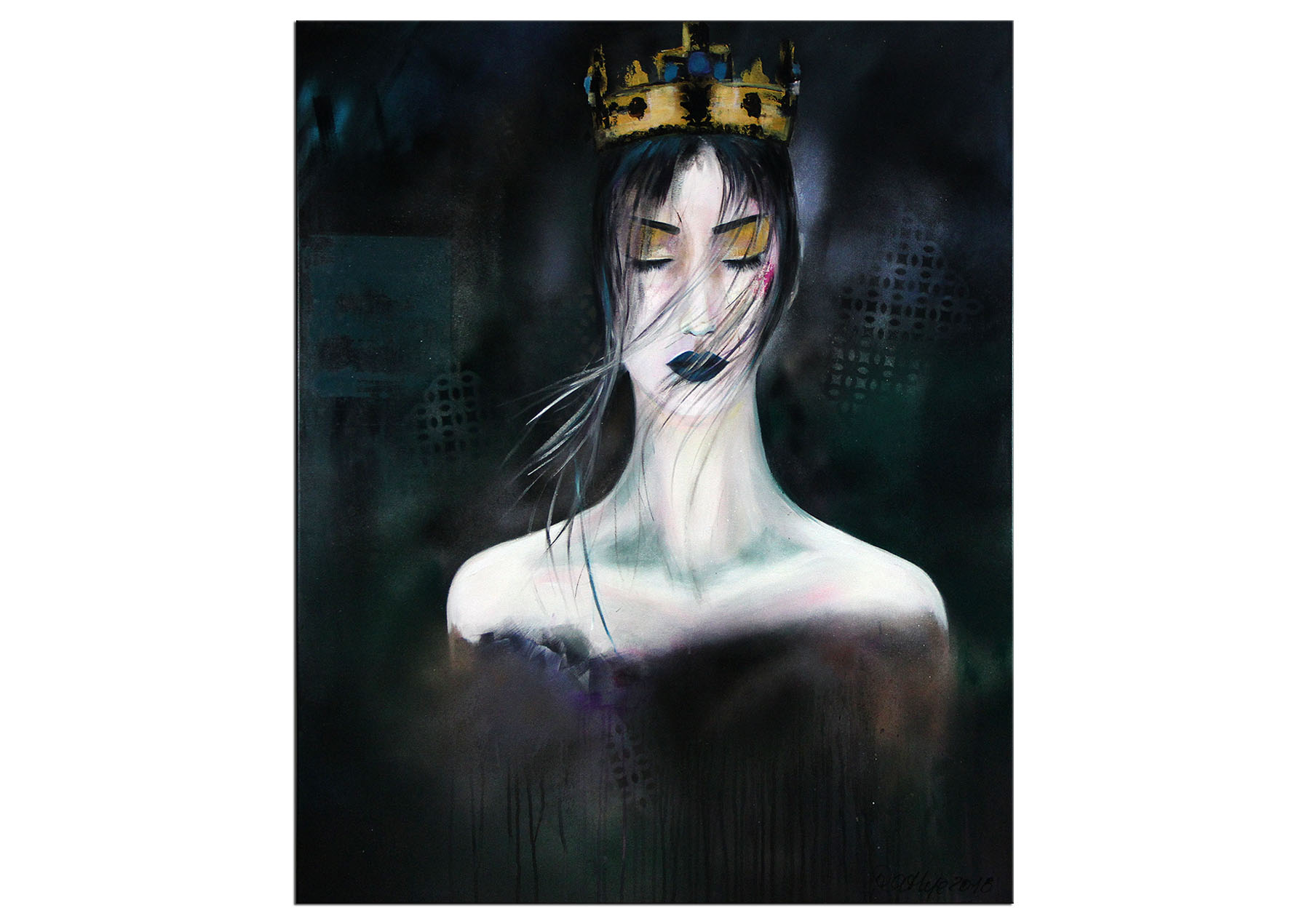 Moderne Malerei, M. Rathje: "Königin der Nacht", Originalgemälde (Unikat)  (A)