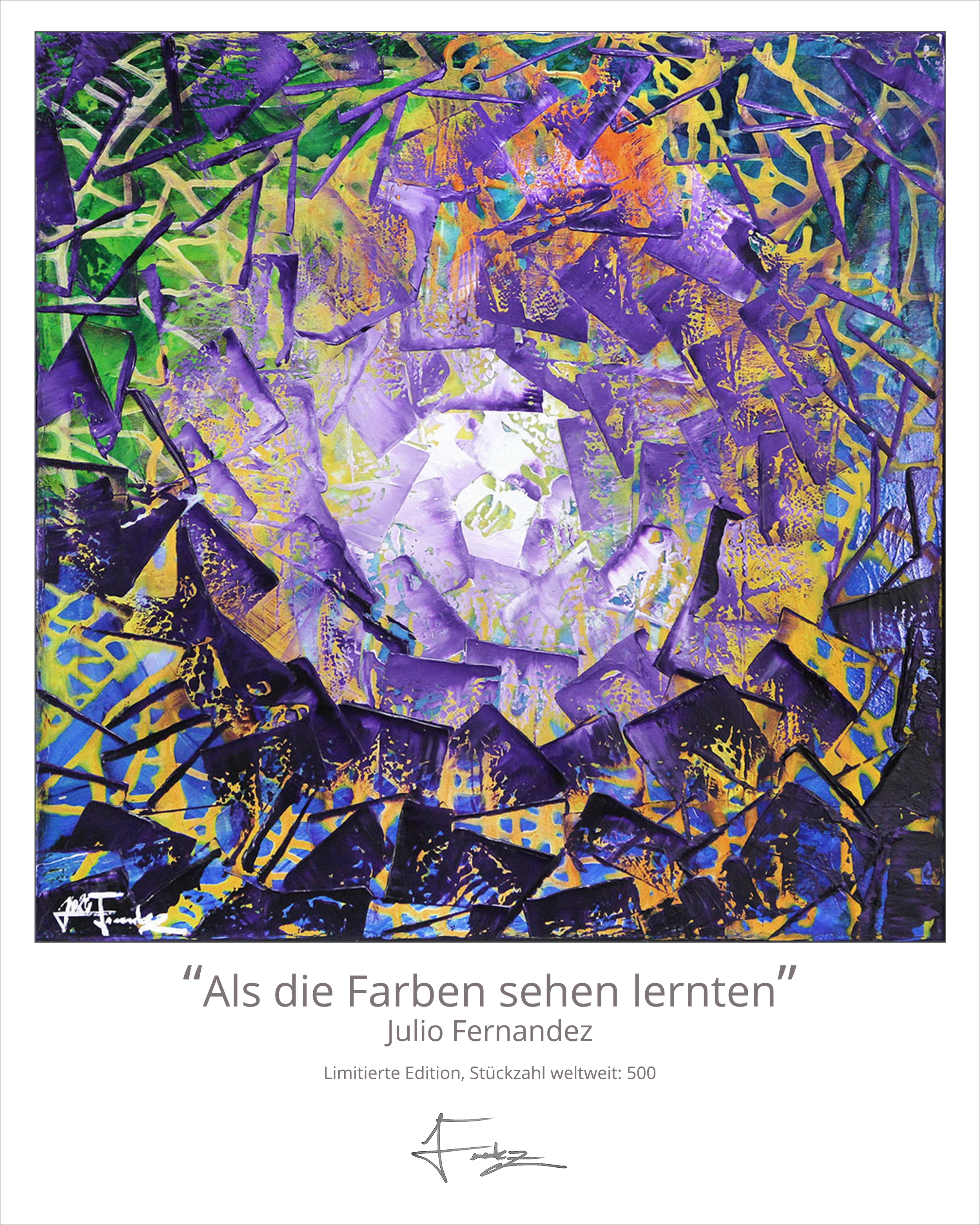 Limitierte Edition auf Papier, J. Fernandez "Als die Farben sehen lernten", Fineartprint, Kollektion E&K