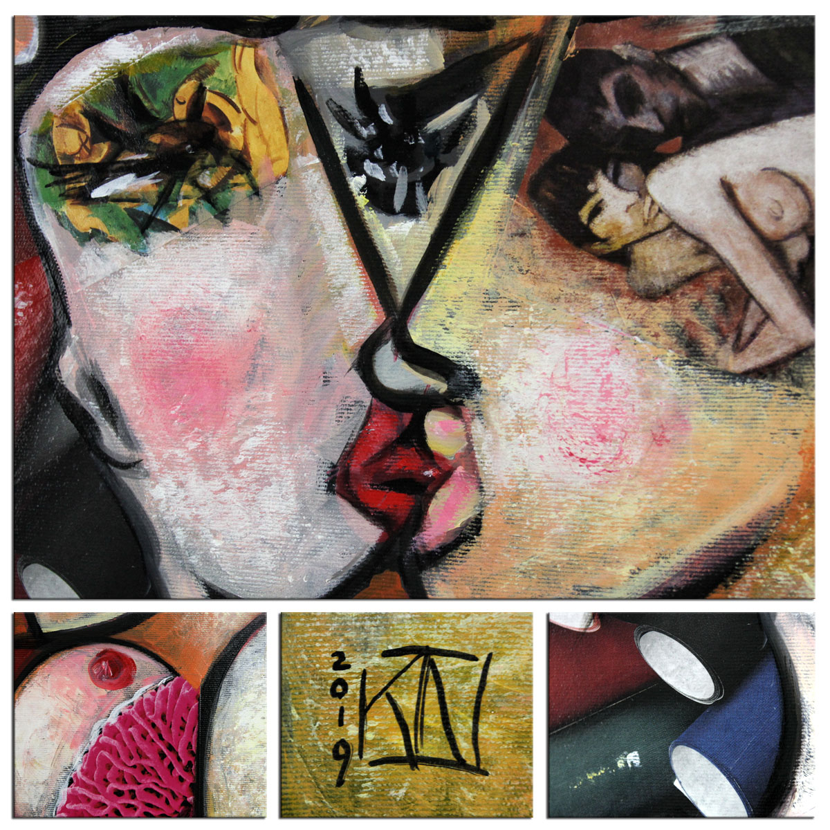 Moderne Kunst von K. Namazi: "Verführung in Pink I" (ri,A)