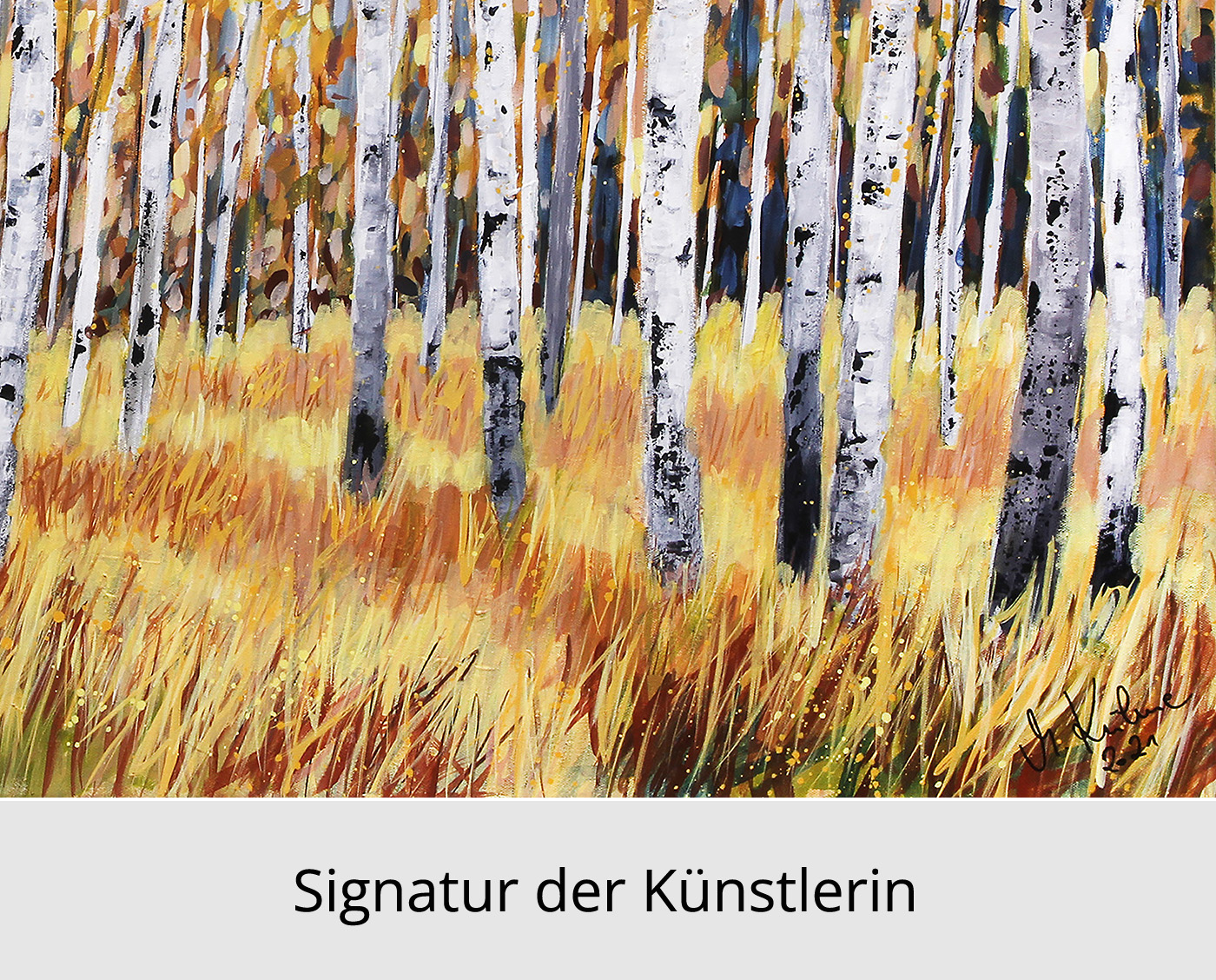 M. Kühne: "Goldenes Leuchten", Edition, signierter Kunstdruck