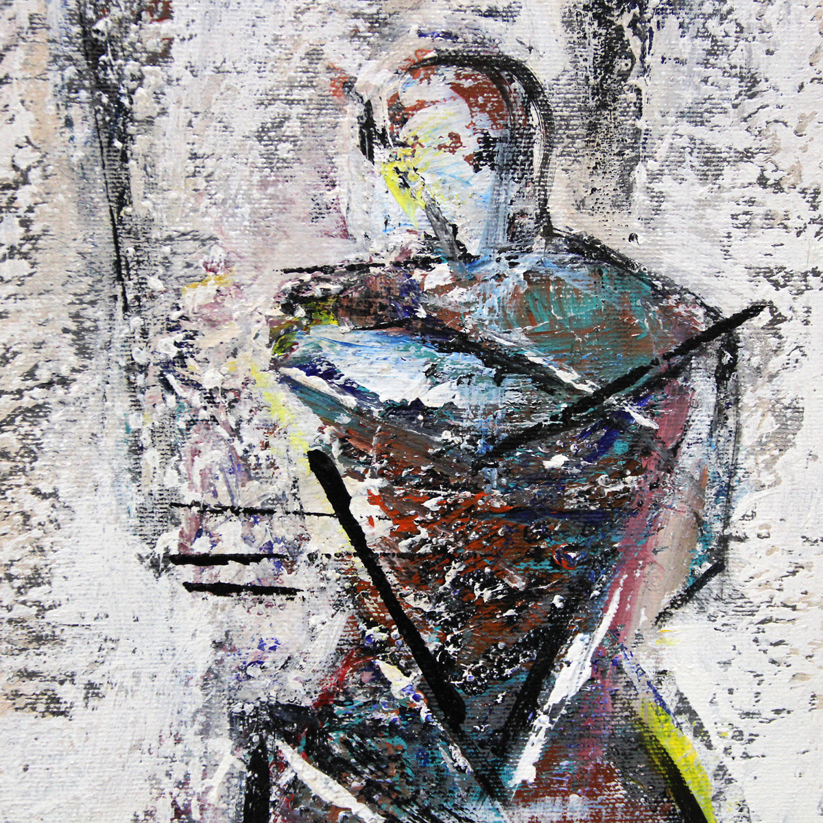 K. Namazi: "Abstrakte Figuren III", originales Acrylgemälde (Unikat) (A)