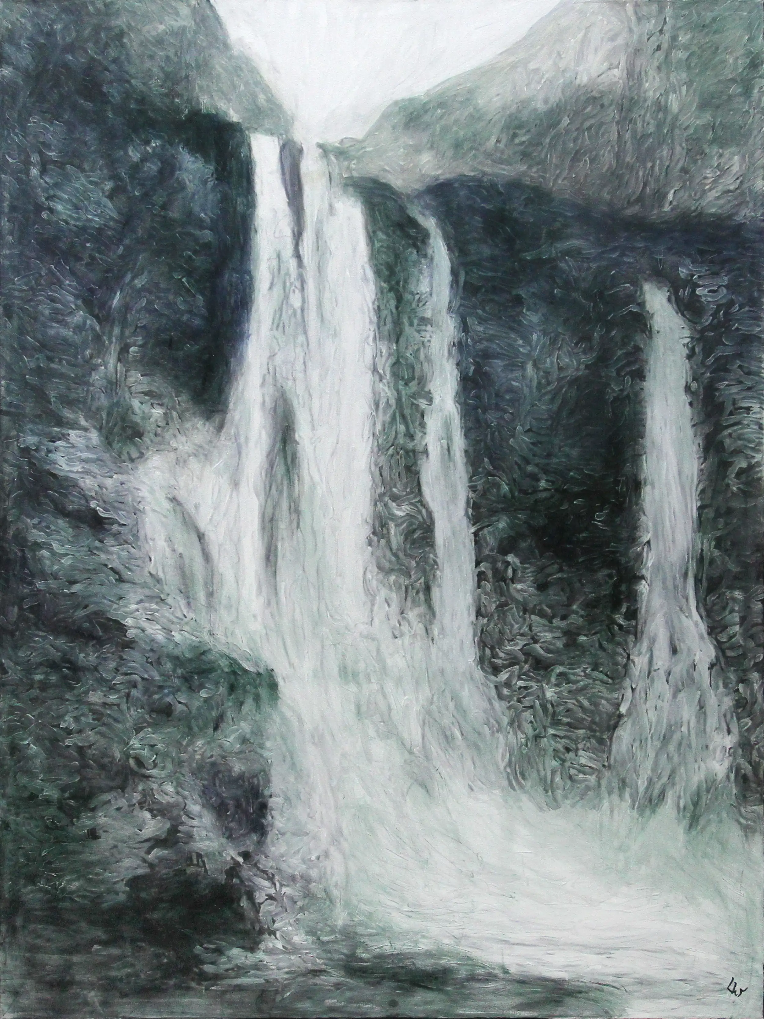 Acrylgemälde: "Wasserfall", Original/Unikat, L. Wünsche
