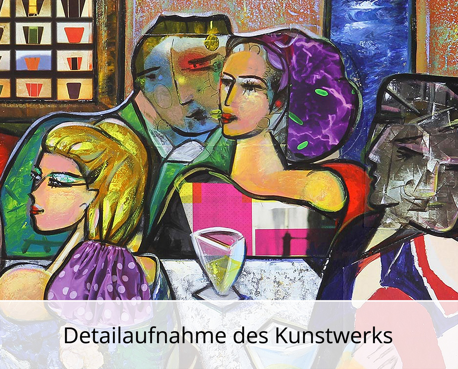 Kunstdruck, signiert, K. Namazi: "Dinner with Friends IV" - Edition