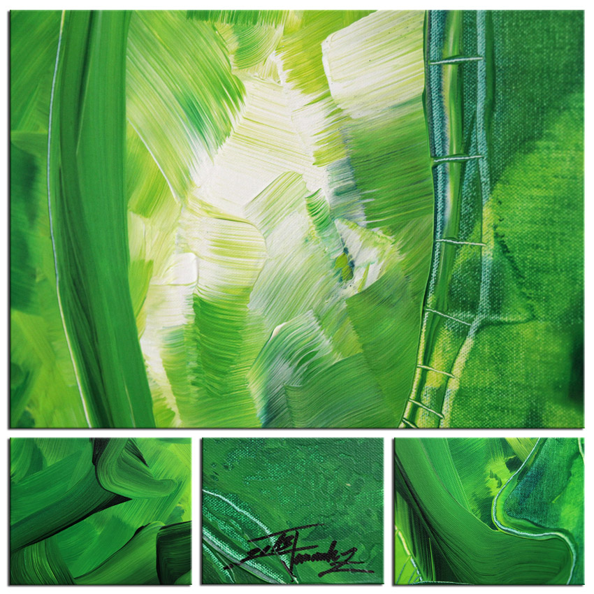 Acrylbilder, J. Fernandez: "Green XIII"