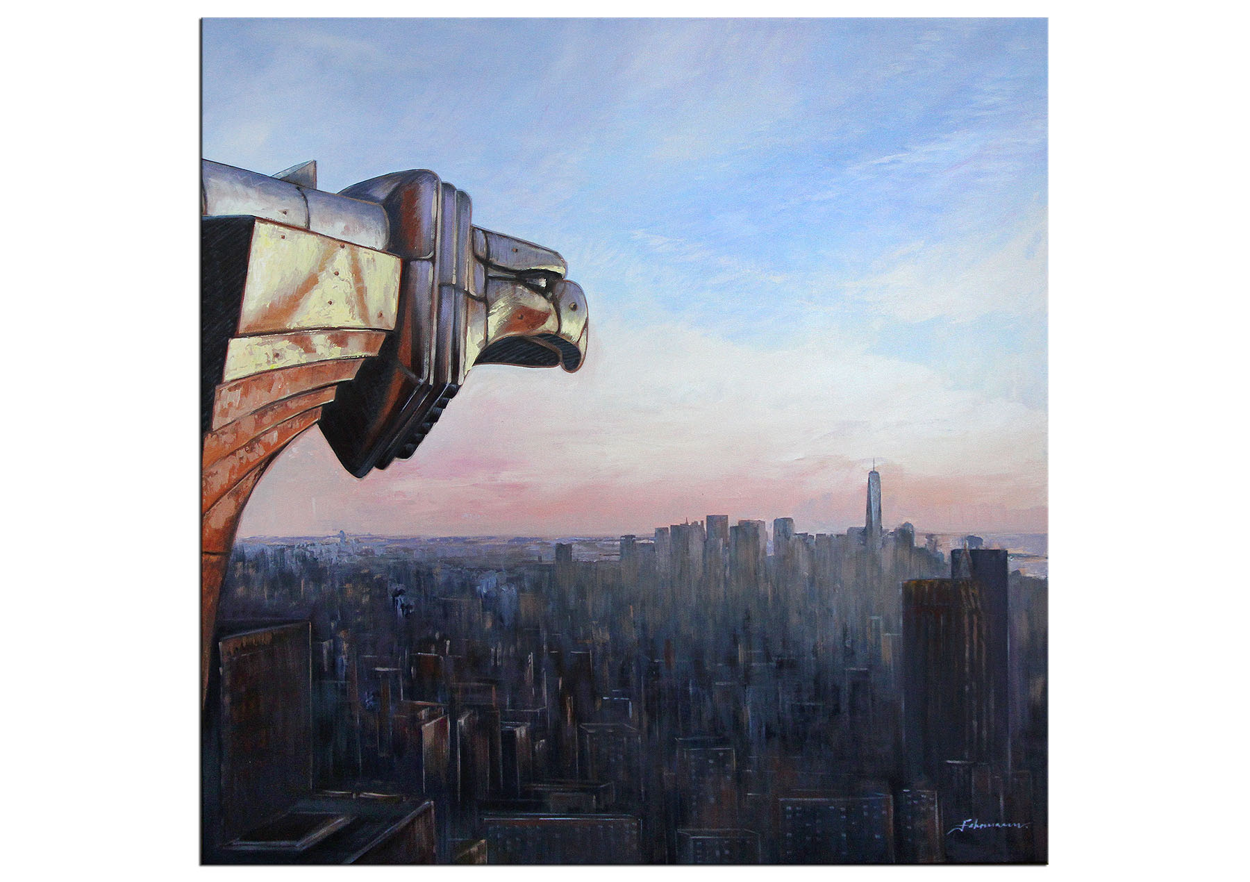 Zeitgenössische Malerei von Uwe Fehrmann: "New York (Chrysler Building)", Originalgemälde (Unikat)