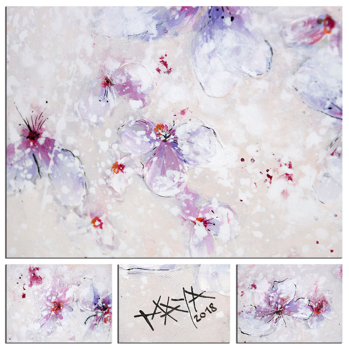 Gemälde abstrakt, Maya: "Kirschblüte I"