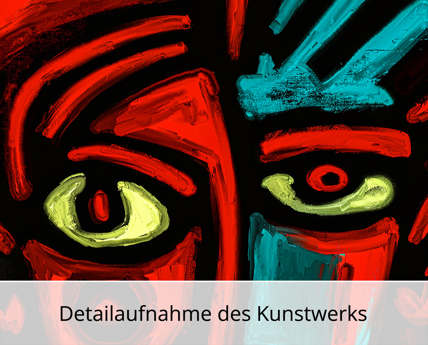Original/Unikat: "Red blue beaten face", H. Mühlbauer-Gardemin