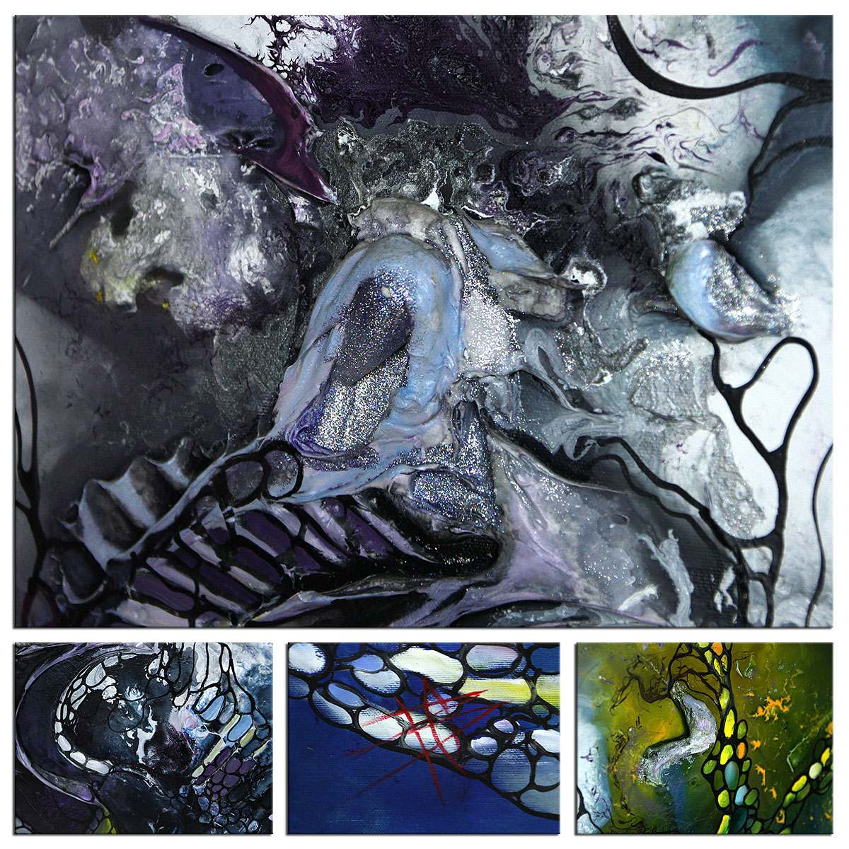 Abstrakte Ölbilder von B. Ossowski: "Magic Sea", Originalgemälde (Unikat)