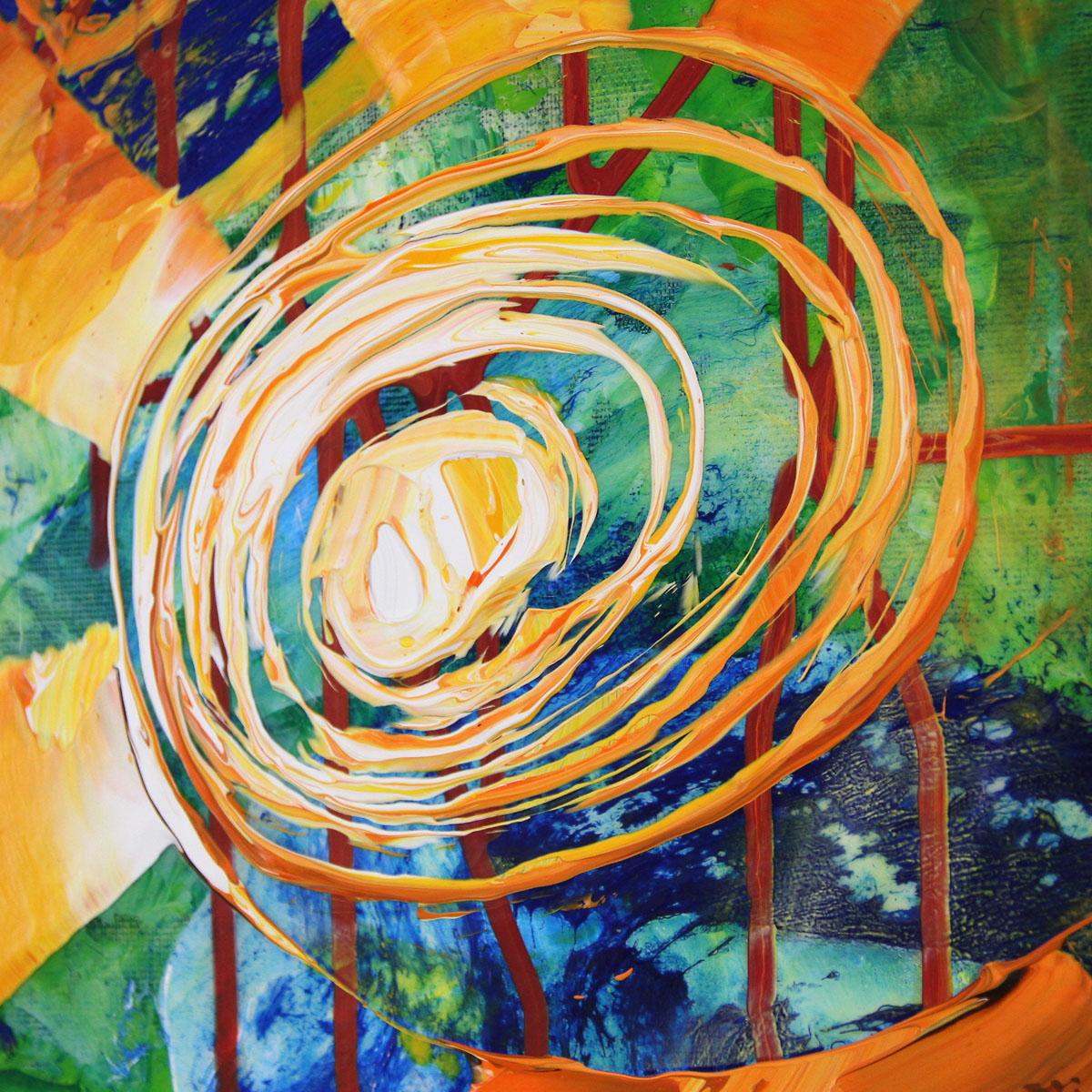 Gemälde abstrakt, R.König: "Burning Man II"
