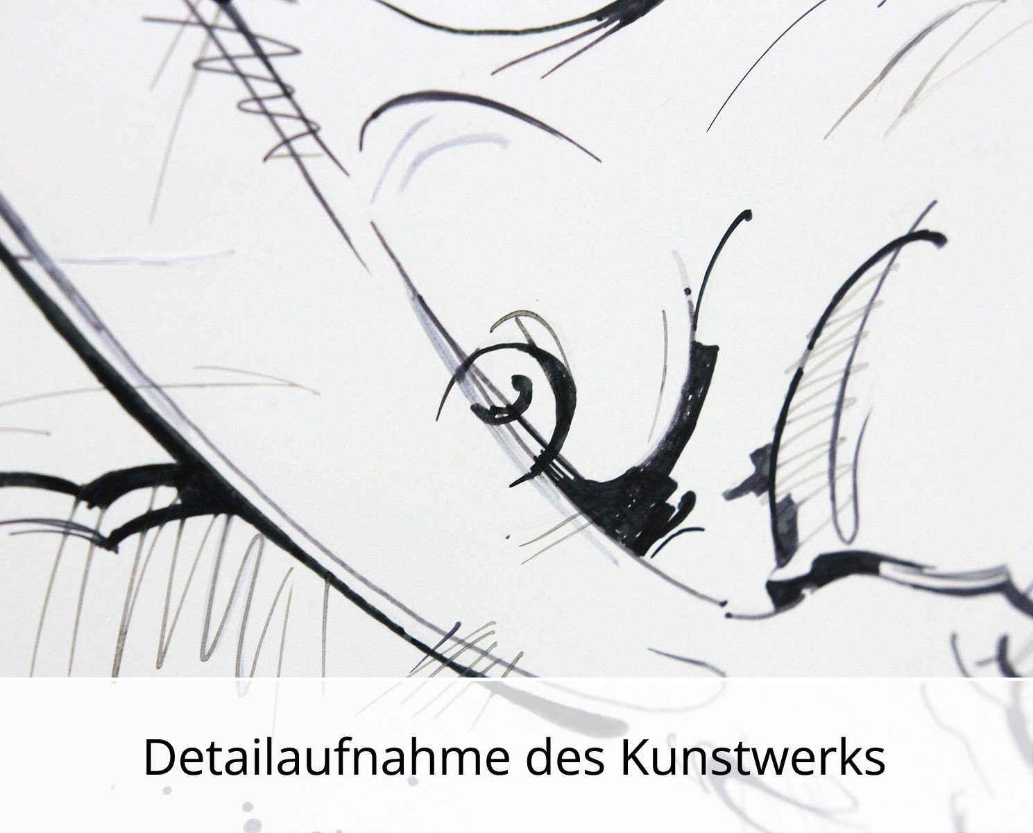 Zeichnung/Grafik auf Papier: "Die Ruhe II", A. Larrett, Original (Unikat)