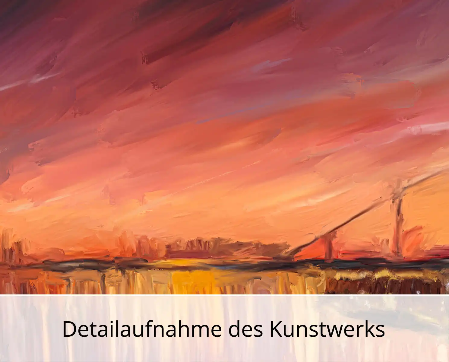 Moderne Kunst: "Abendstimmung im Hafen", H. Mühlbauer-Gardemin, Original/serielles Unikat
