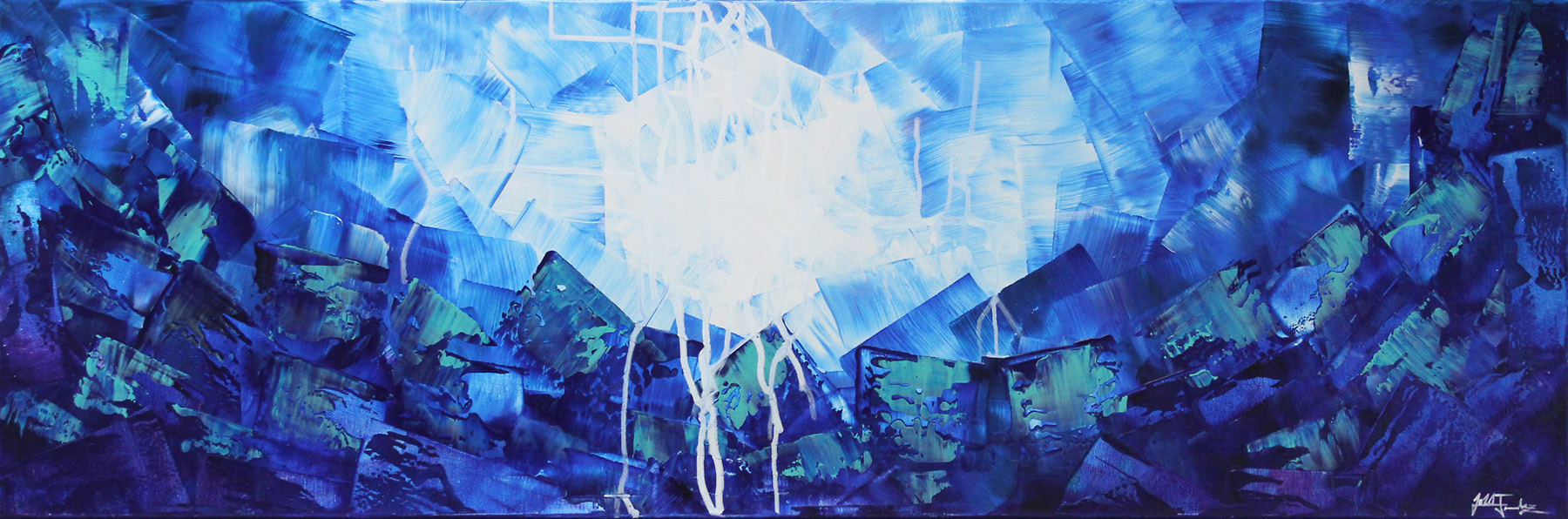 J. Fernandez: "Northern Lights: Reflection III", Originalgemälde (Unikat), Acrylbilder