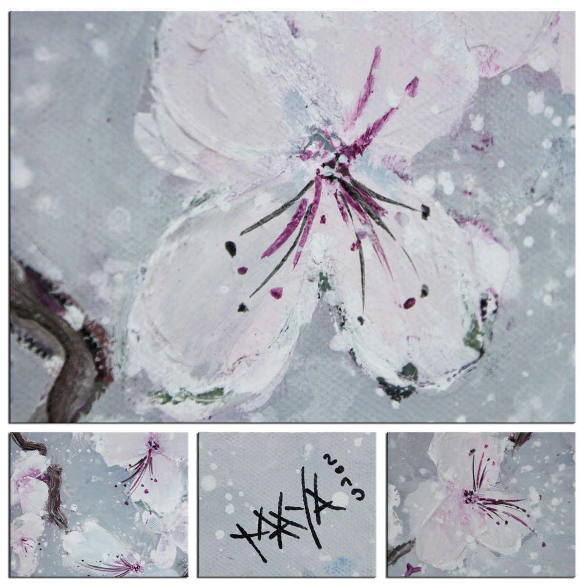Acrylbilder, Maya: "Kleiner Blütentraum"
