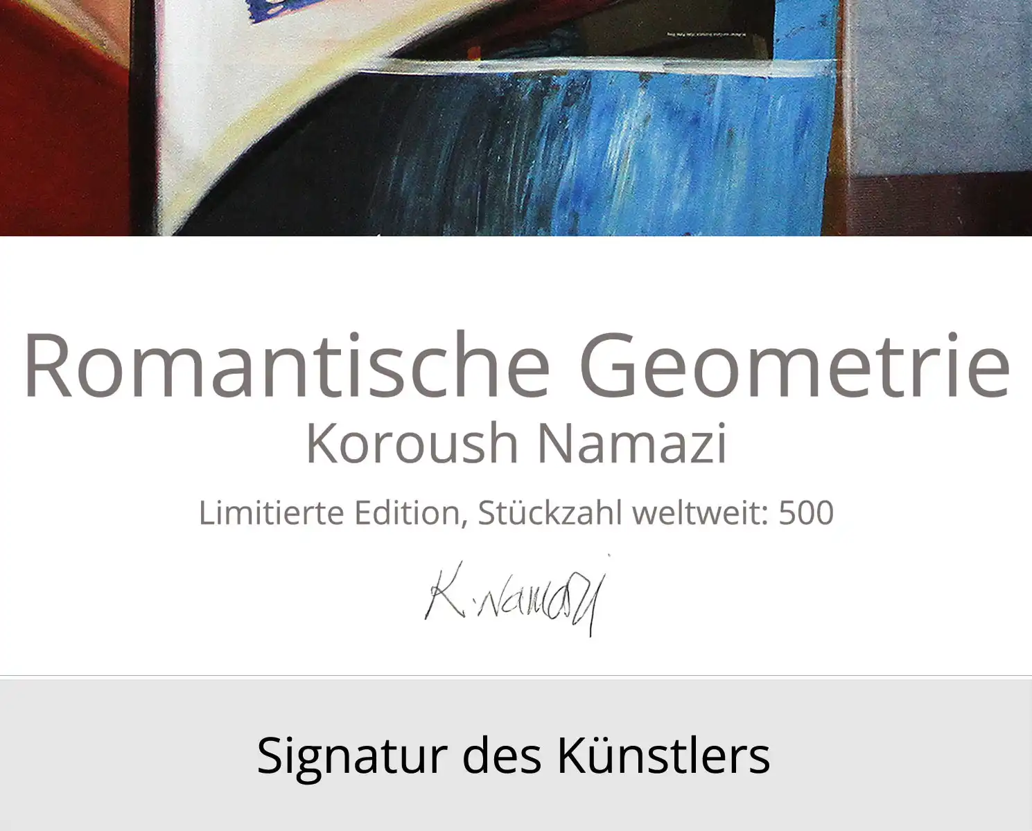Limitierte Edition auf Papier, K. Namazi: "Romantische Geometrie", Fineartprint, Kollektion E&K