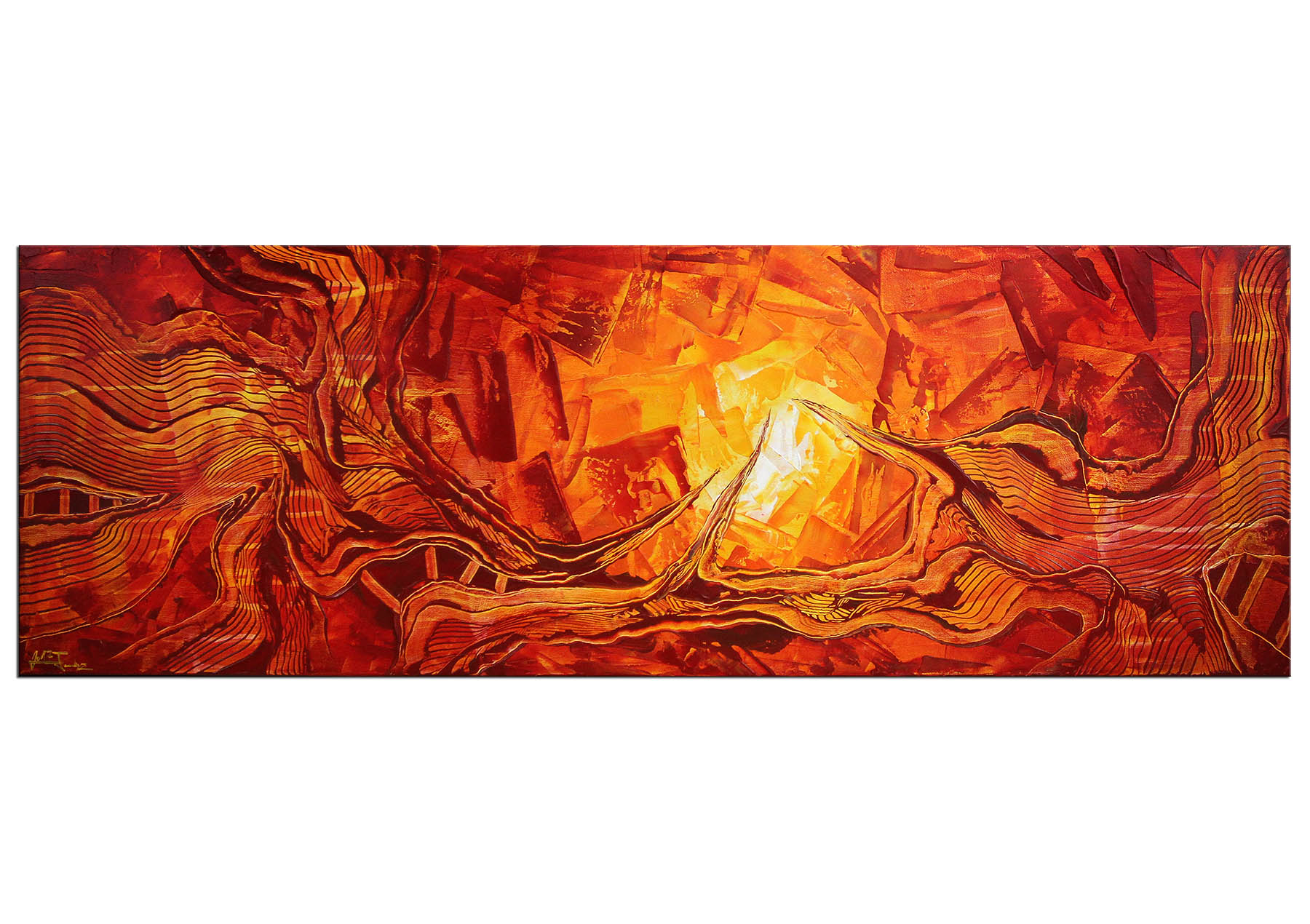 Acrylmalerei abstrakt, Julio Fernandez: "LIQUID FIRE" (ri)