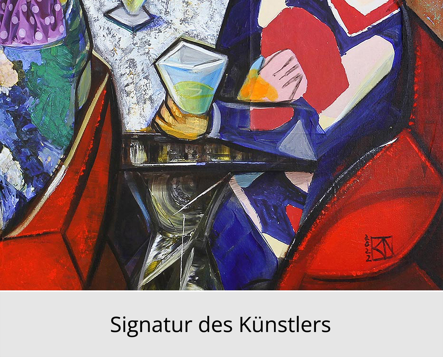 Kunstdruck, signiert, K. Namazi: "Dinner with Friends IV" - Edition