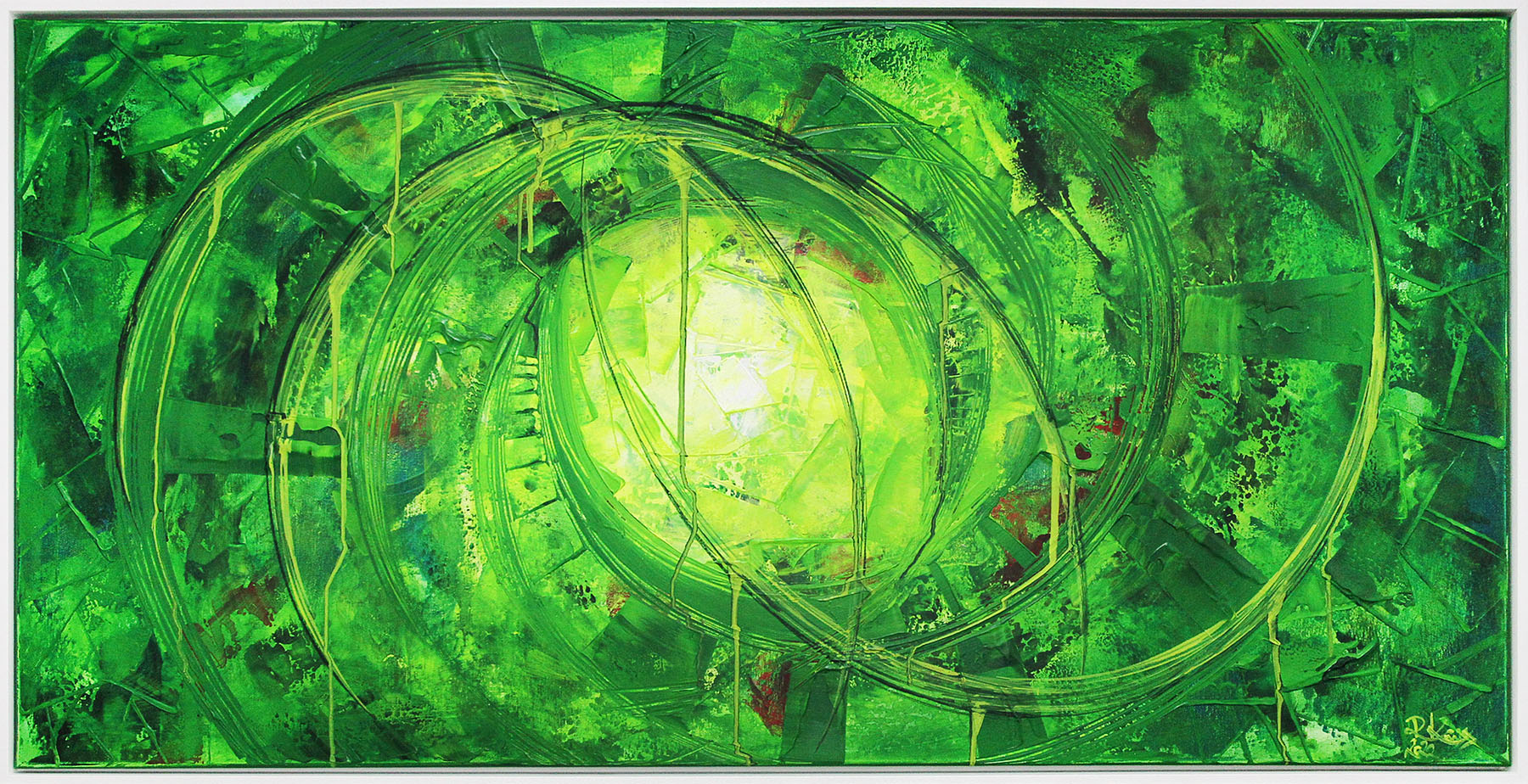 R. König: "Tor zum Grün V", abstraktes Originalgemälde (Unikat)