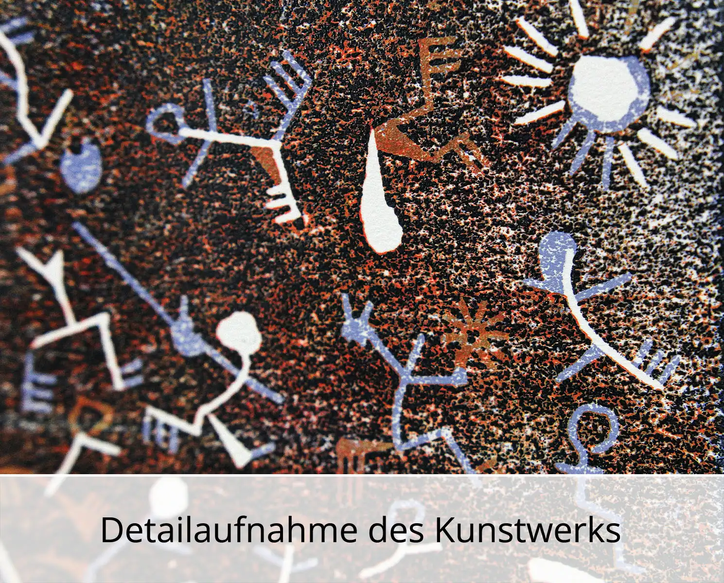 F.O. Haake: "Der Hahn - Blatt S3", originale Grafik/serielles Unikat, mehrfarbiger Linoldruck