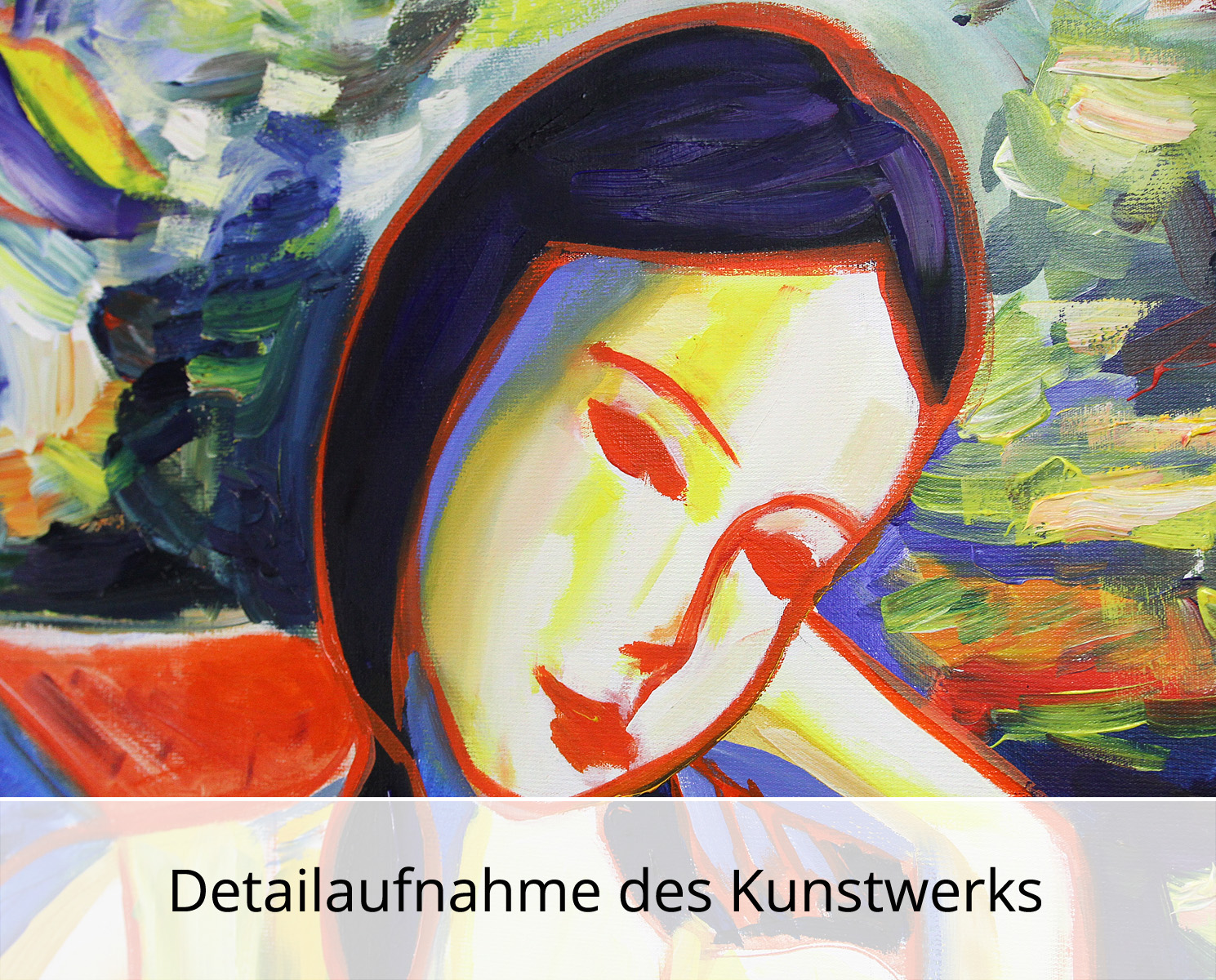M. Cieśla: "Mädchen im Garten VI", Original/Unikat, Expressionistisches Ölgemälde