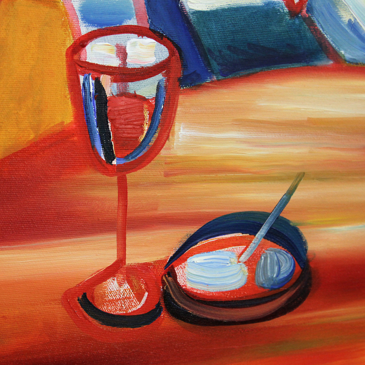 Ölmalerei, Maciej Cieśla: "Aus der Serie "after alcohol": Abend, Bar", Originalgemälde (Unikat)