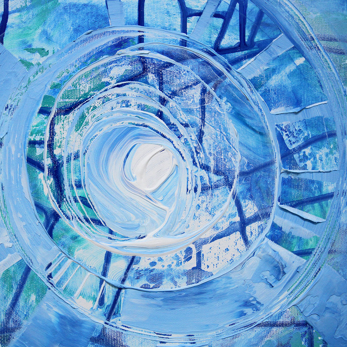R. König: "Blue Watercave V", abstraktes Originalgemälde (Unikat)
