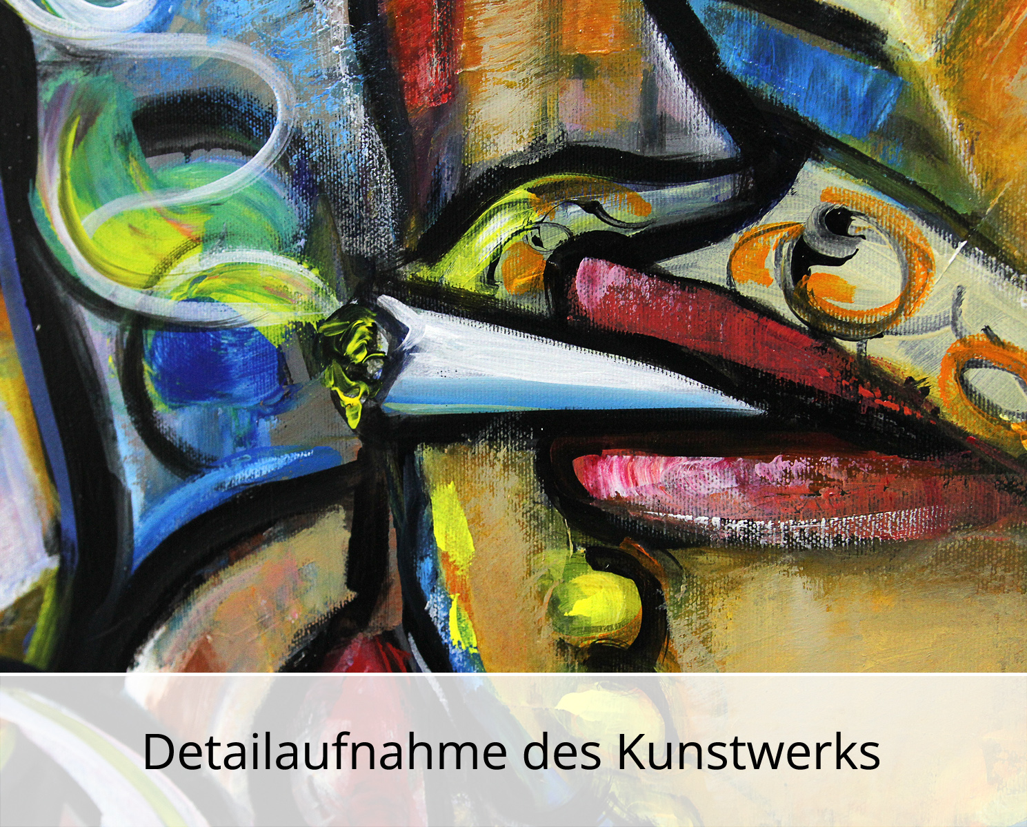 Unikat, modernes Gemälde, K. Namazi: Der Weinkenner II, Original