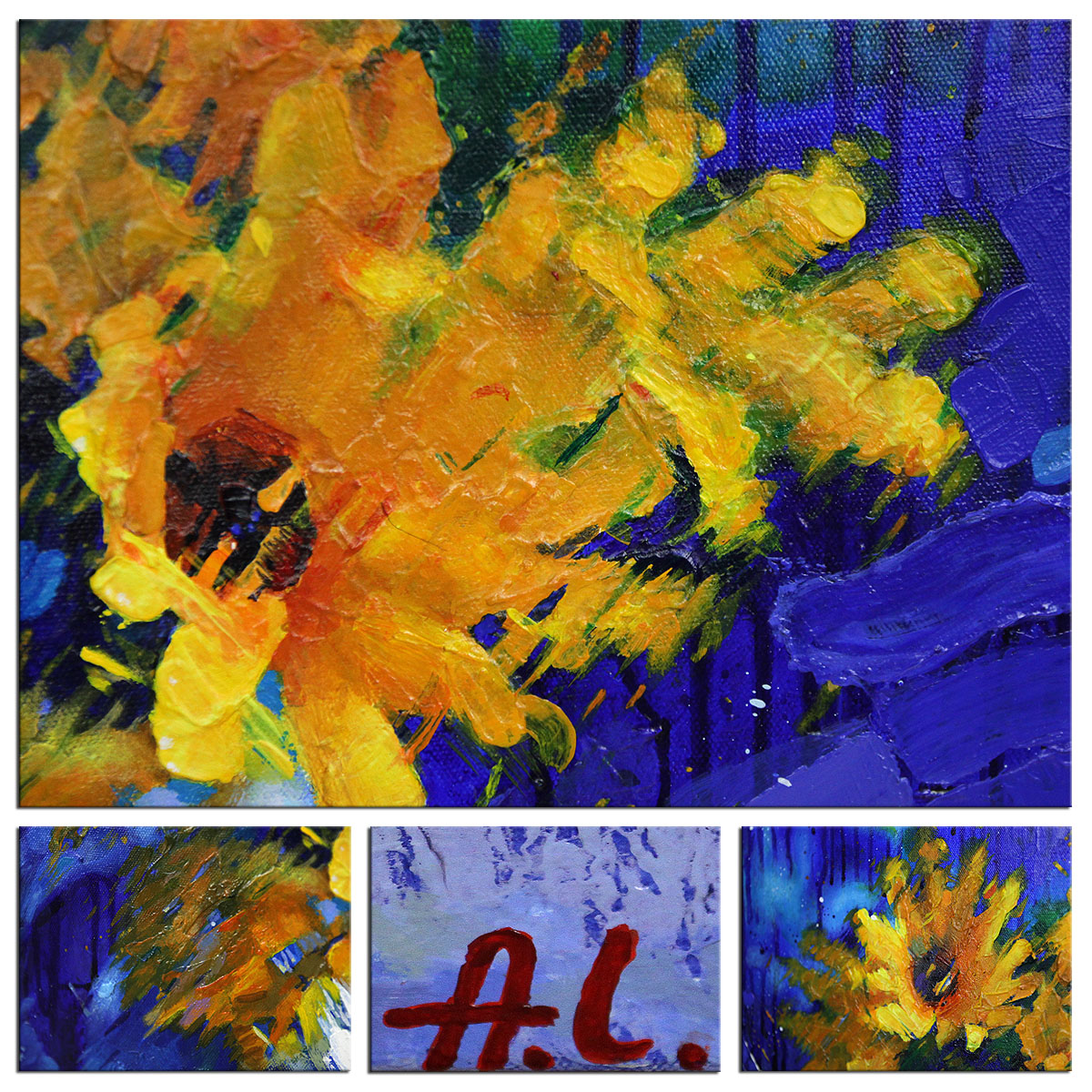 Acrylmalerei Bilder von Andy Larrett: "Herbstliche Blumen"