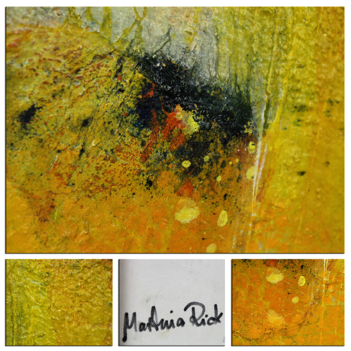 Acrylmalerei abstrakt, M.Rick: "Little Yellow" (ri)