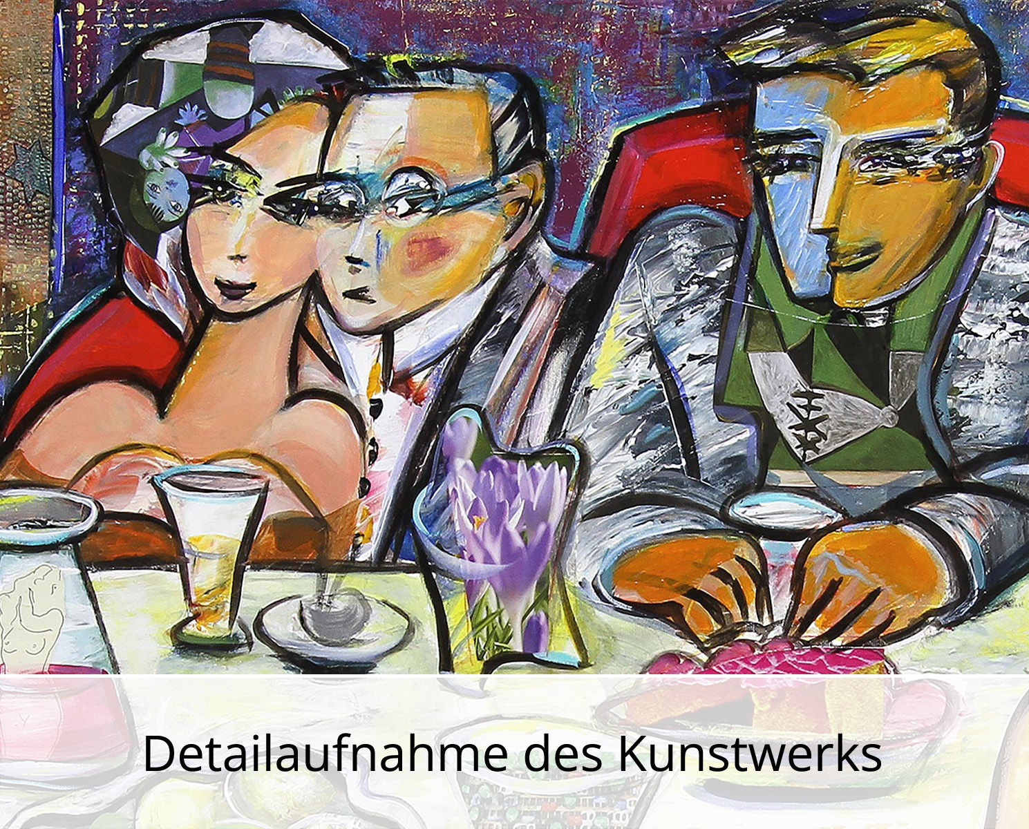 Kunstdruck, signiert: Dinner with Friends VII, K. Namazi, Edition
