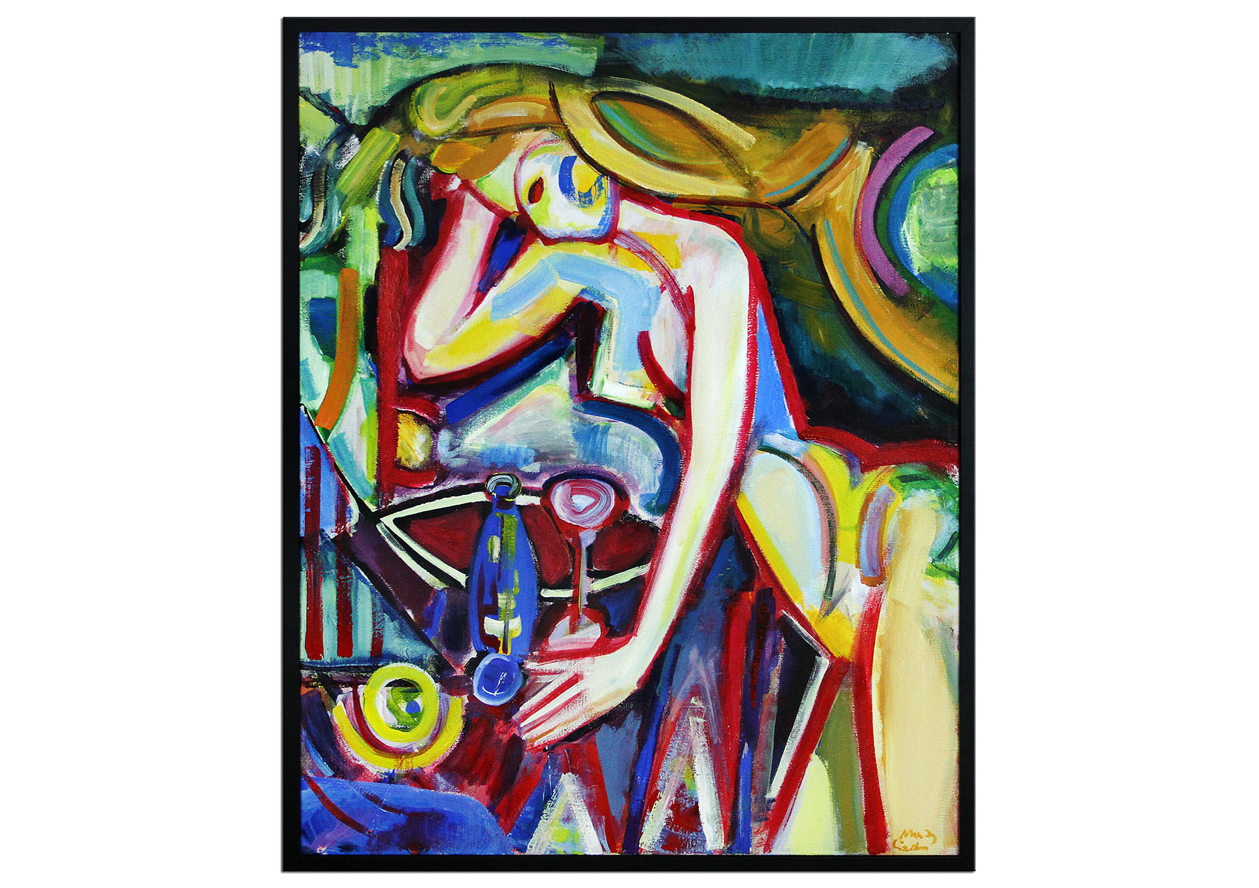 Expressionistische Ölmalerei, Maciej Cieśla: "Wein im Bett"