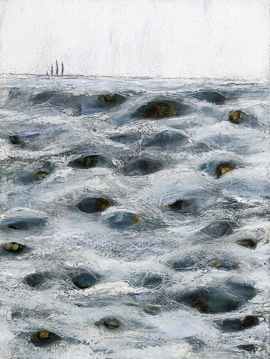 M.Rick: "Erinnerung an eine stürmische See", abstraktes Originalgemälde (Unikat) (A)