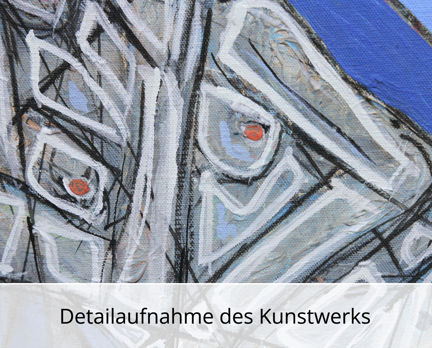 C. Blechschmidt: "Akt auf Blau", Original/Unikat, zeitgenössisches Ölgemälde