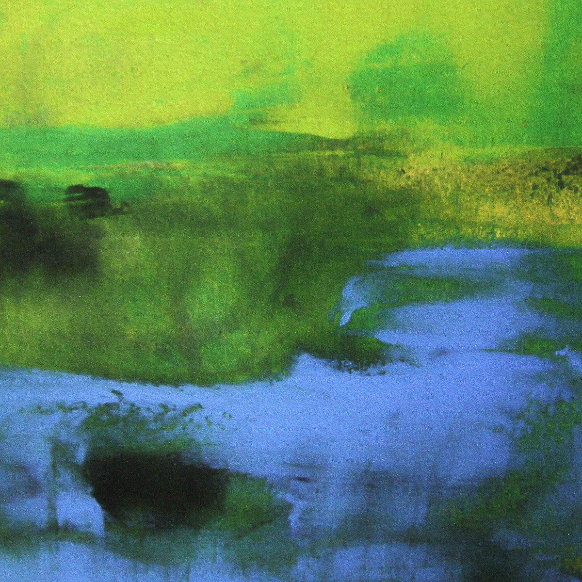 M. Rick: "Landscape grün", Edition, signierter Druck