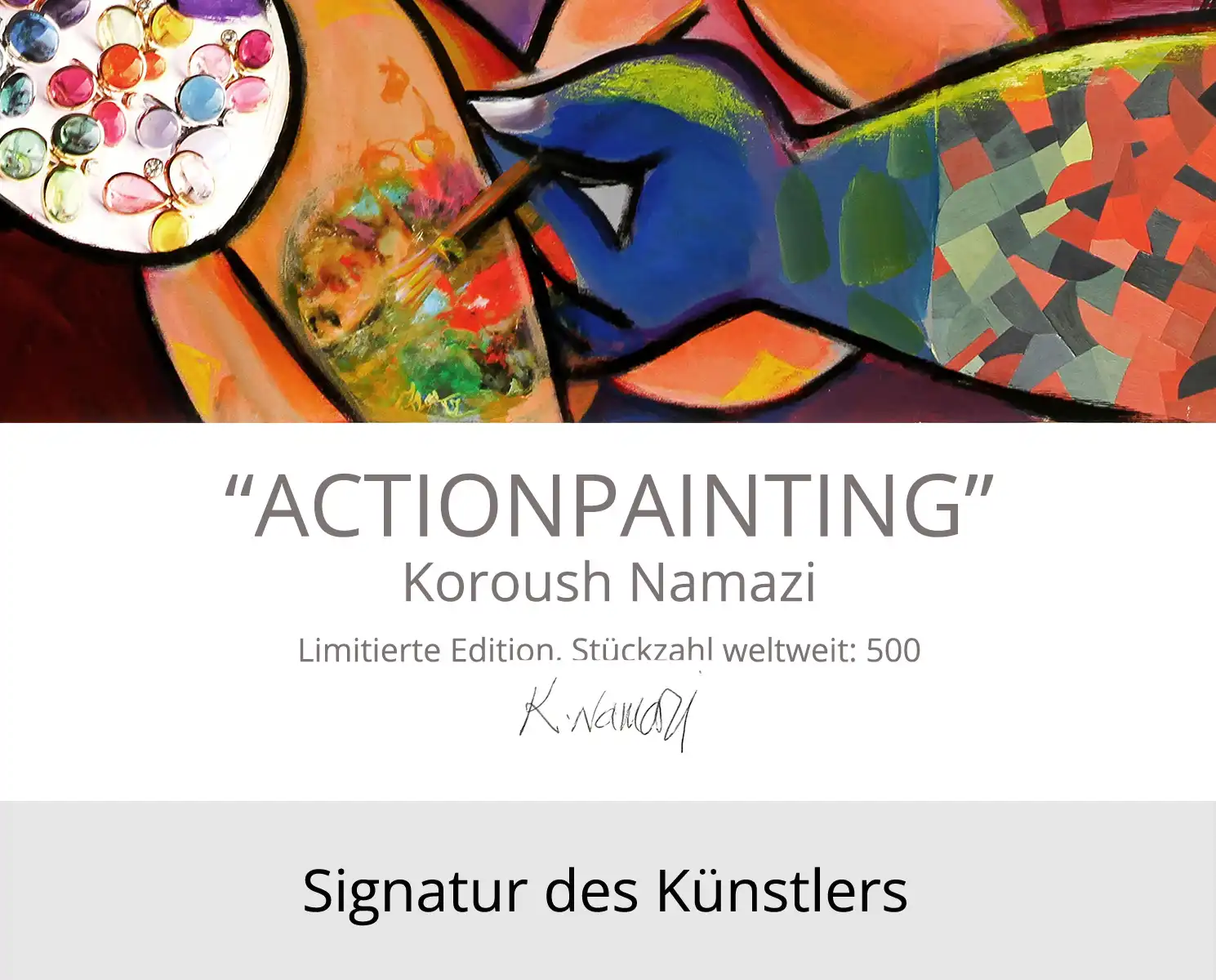 Limitierte Edition auf Papier, K. Namazi: "Actionpainting", Fineartprint